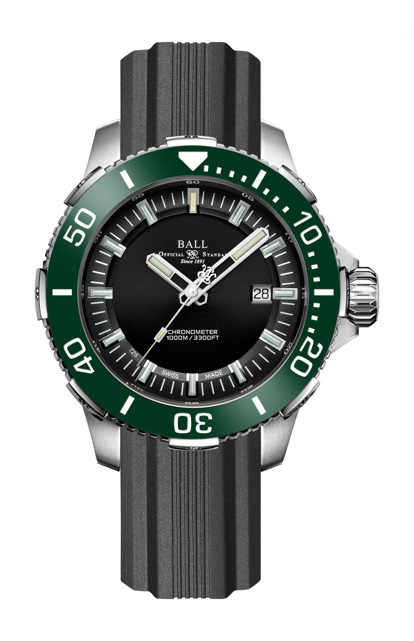 BALL Engineer Hydrocarbon DeepQUEST Ceramic luxury timepiece - detailed view