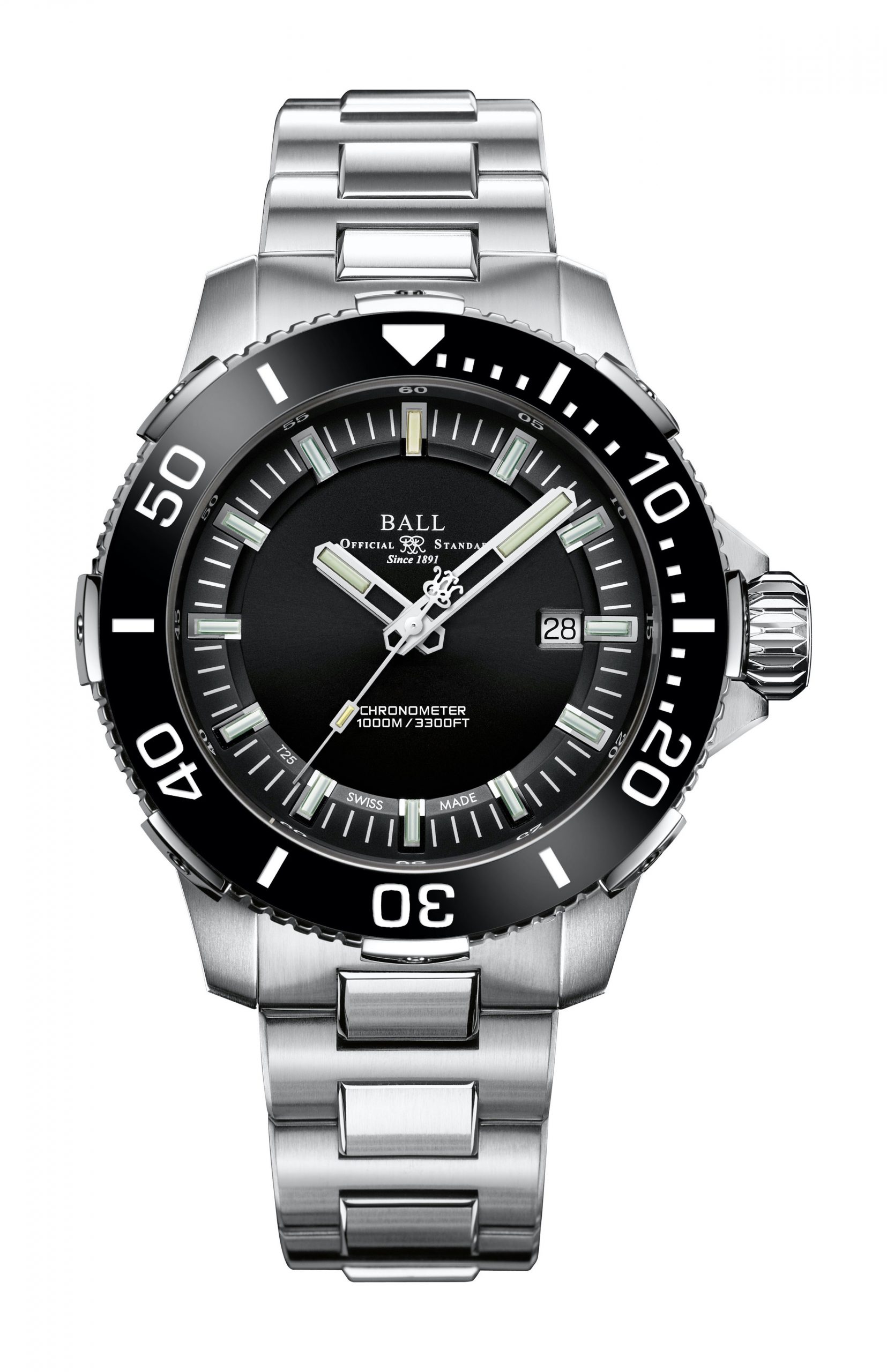 BALL Engineer Hydrocarbon DeepQUEST Ceramic luxury timepiece - detailed view