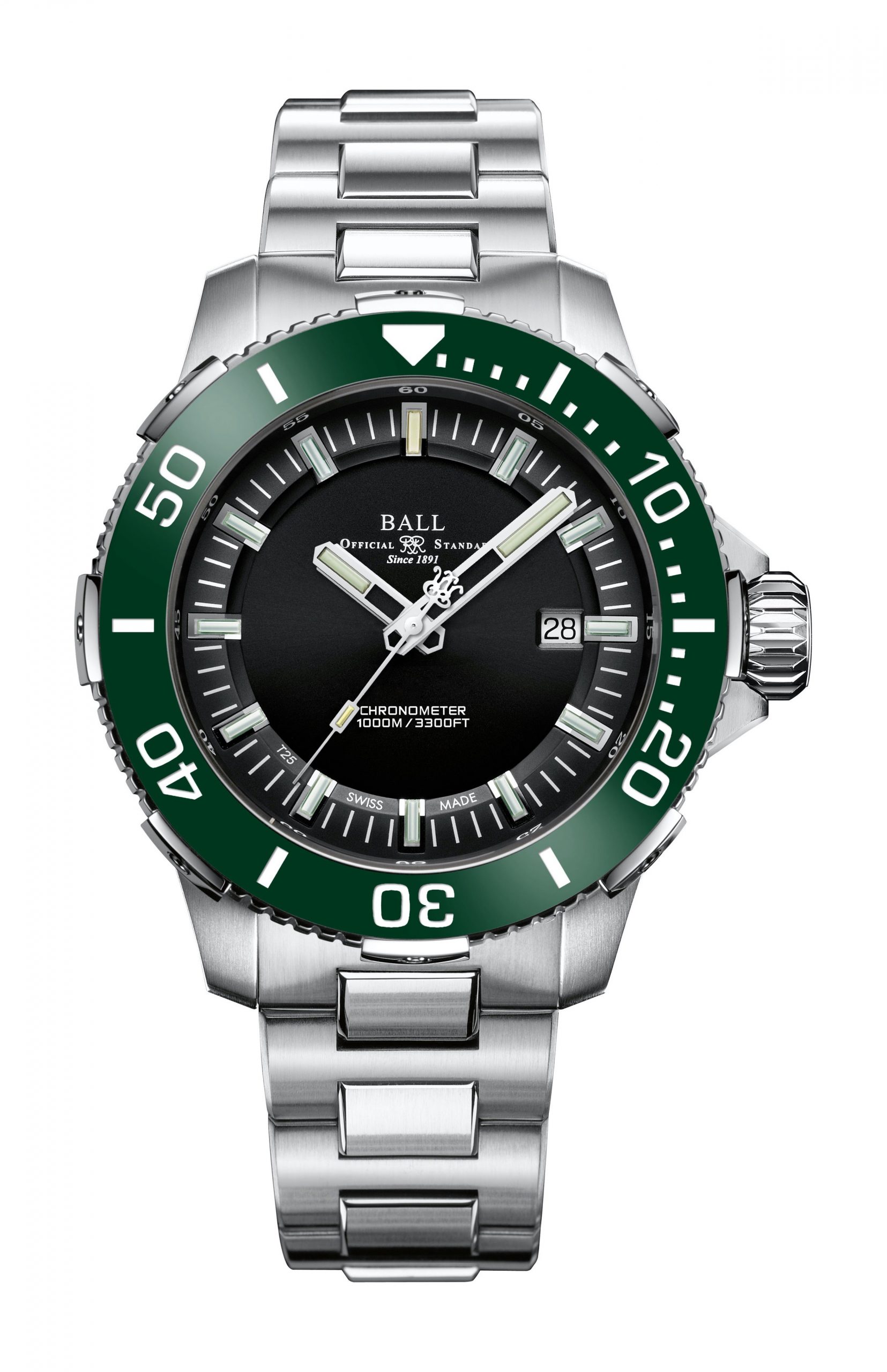 BALL Engineer Hydrocarbon DeepQUEST Ceramic luxury timepiece - detailed view