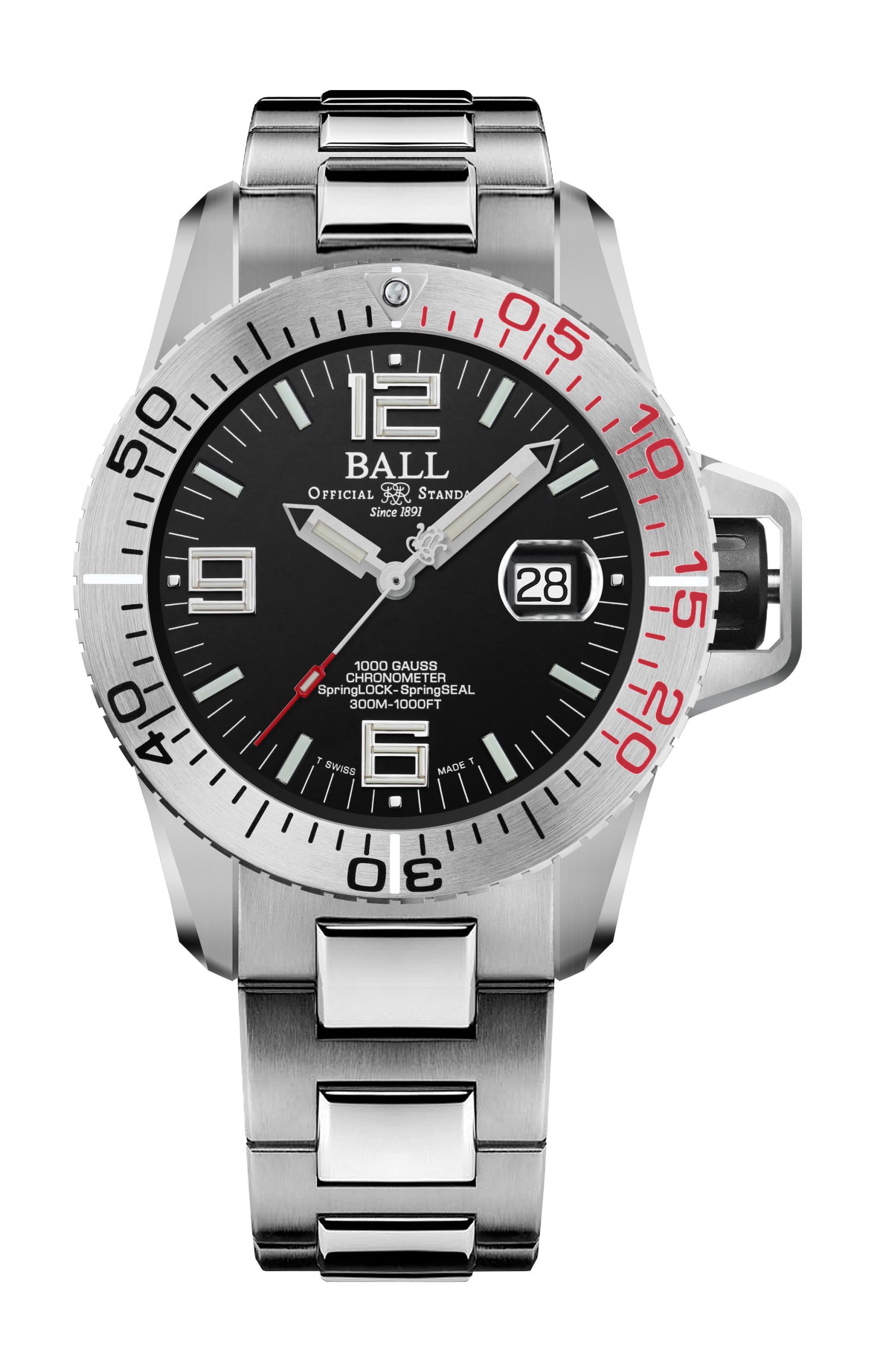 BALL Engineer Hydrocarbon EOD luxury timepiece - detailed view