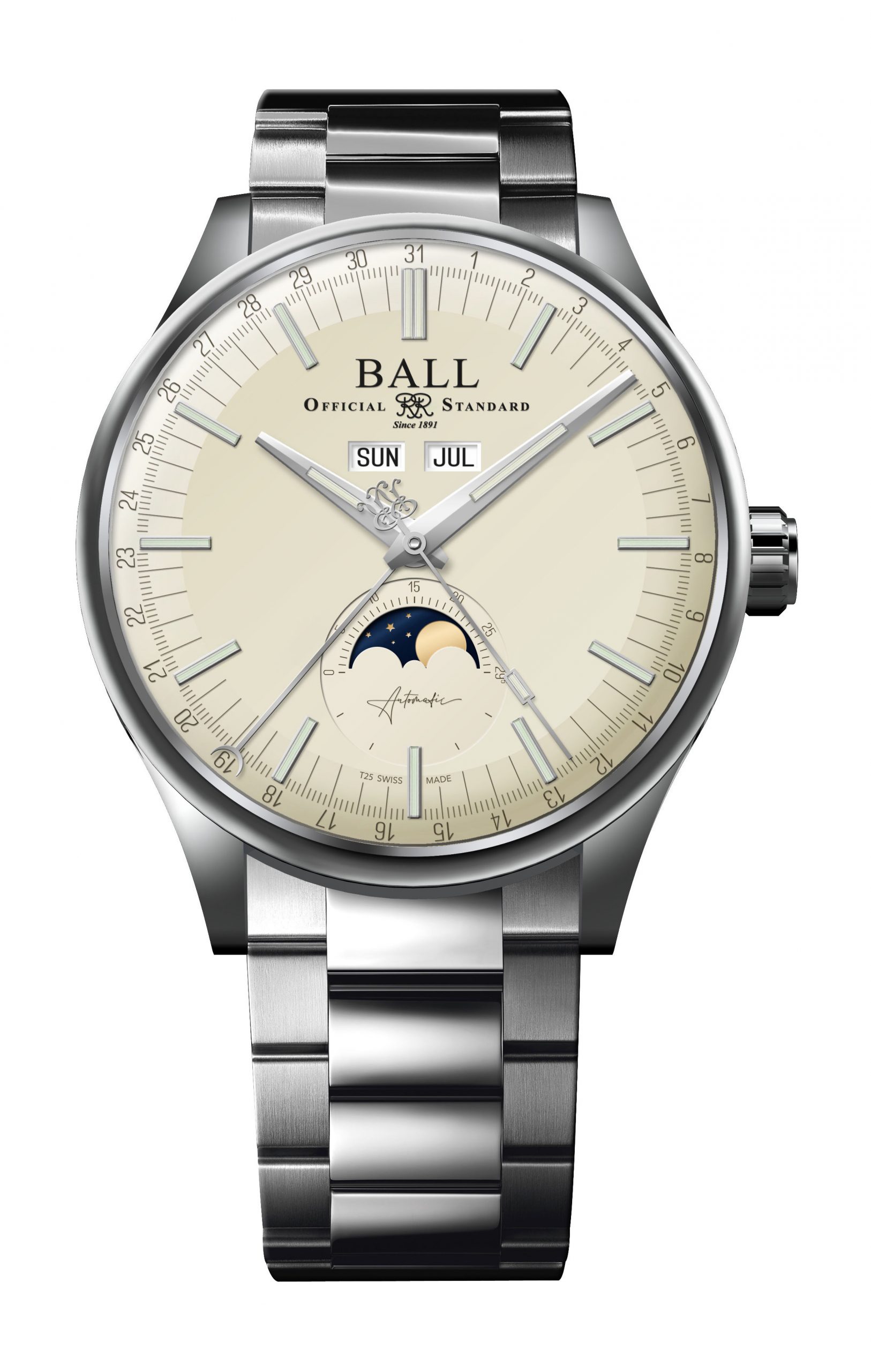 BALL Engineer II Moon Calendar luxury timepiece - detailed view