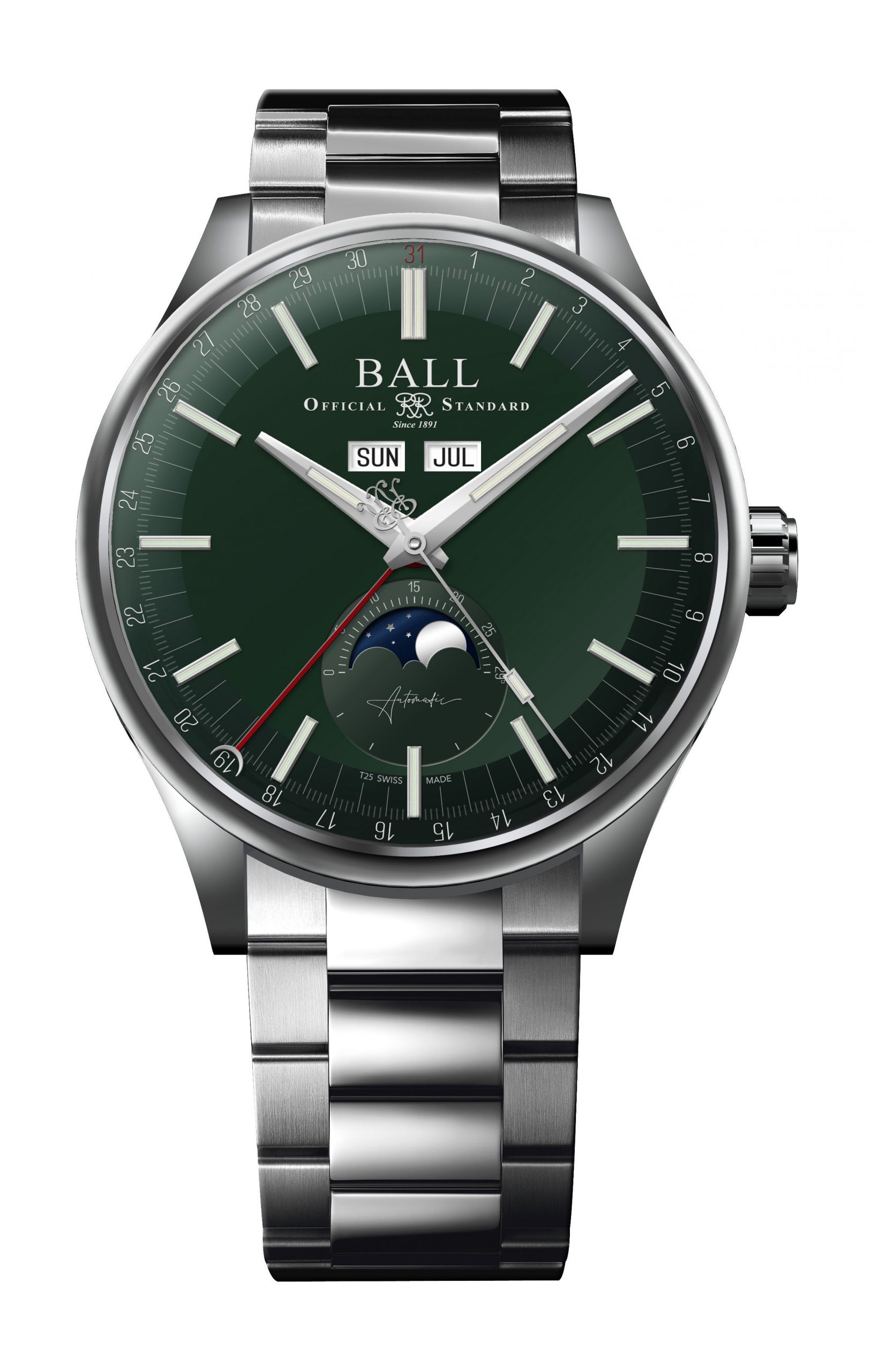 BALL Engineer II Moon Calendar luxury timepiece - detailed view