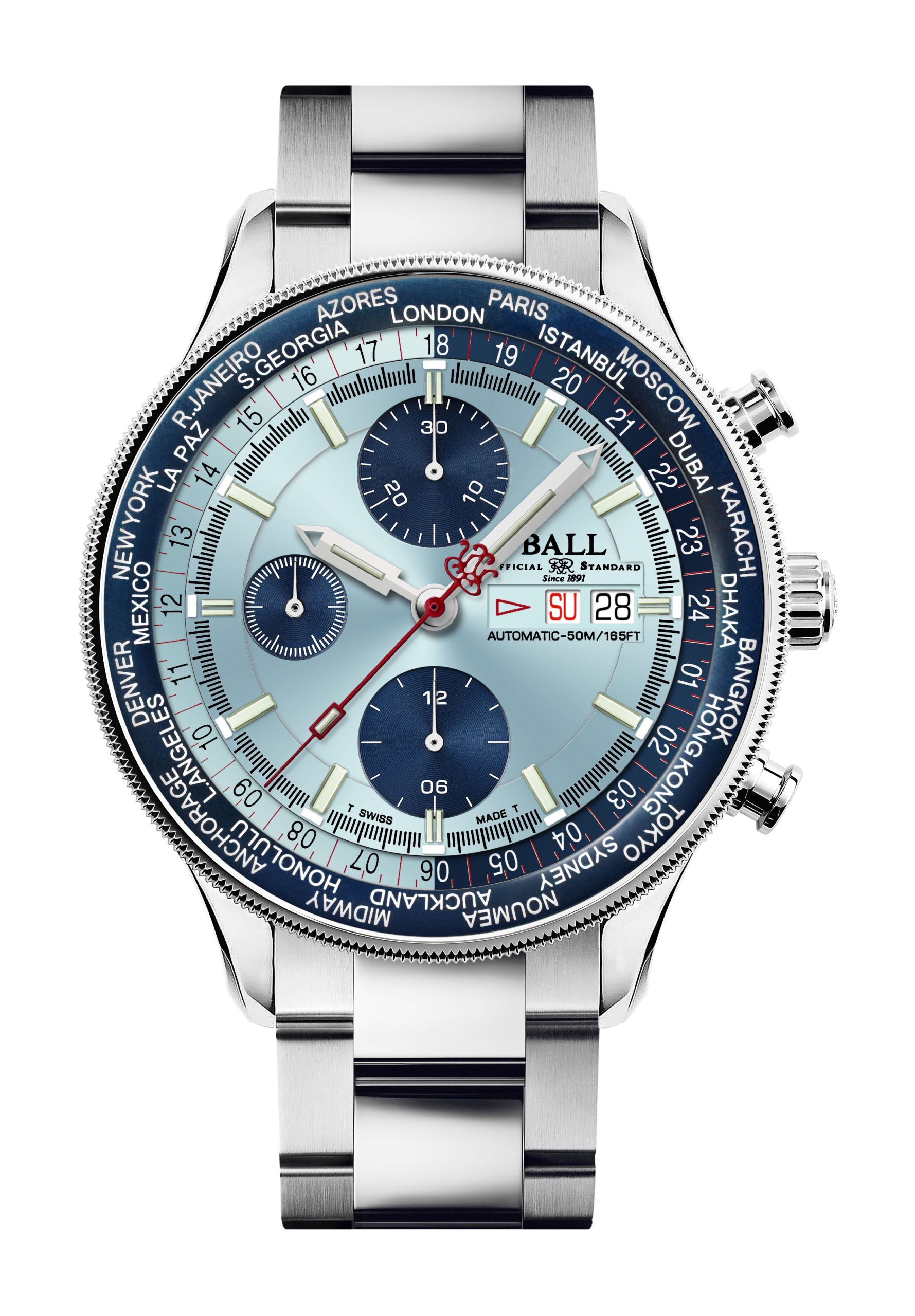 BALL Engineer II Navigator World Time Chronograph luxury timepiece - detailed view