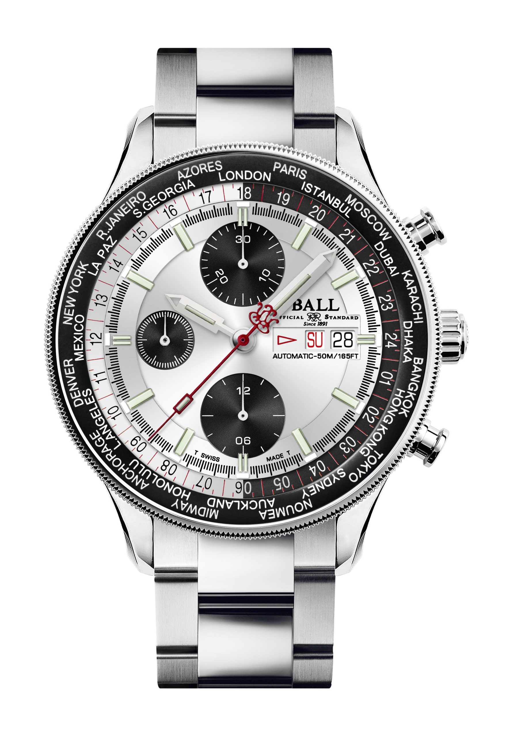 BALL Engineer II Navigator World Time Chronograph luxury timepiece - detailed view