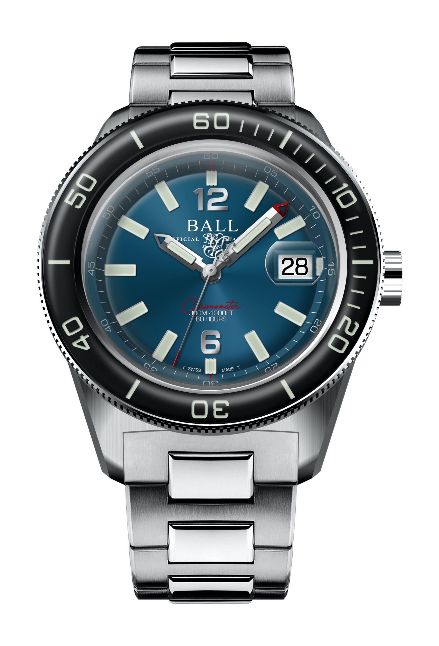 BALL Engineer M Skindiver III luxury timepiece - detailed view