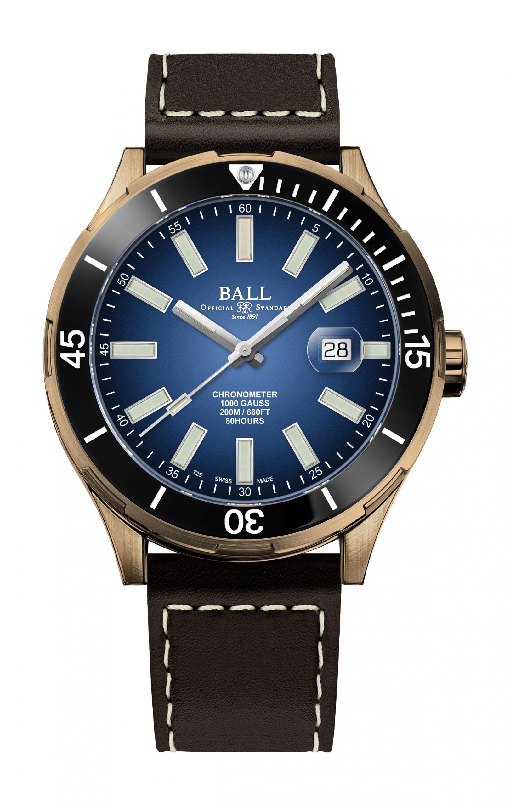 BALL Roadmaster M Marvelight Bronze luxury timepiece - detailed view