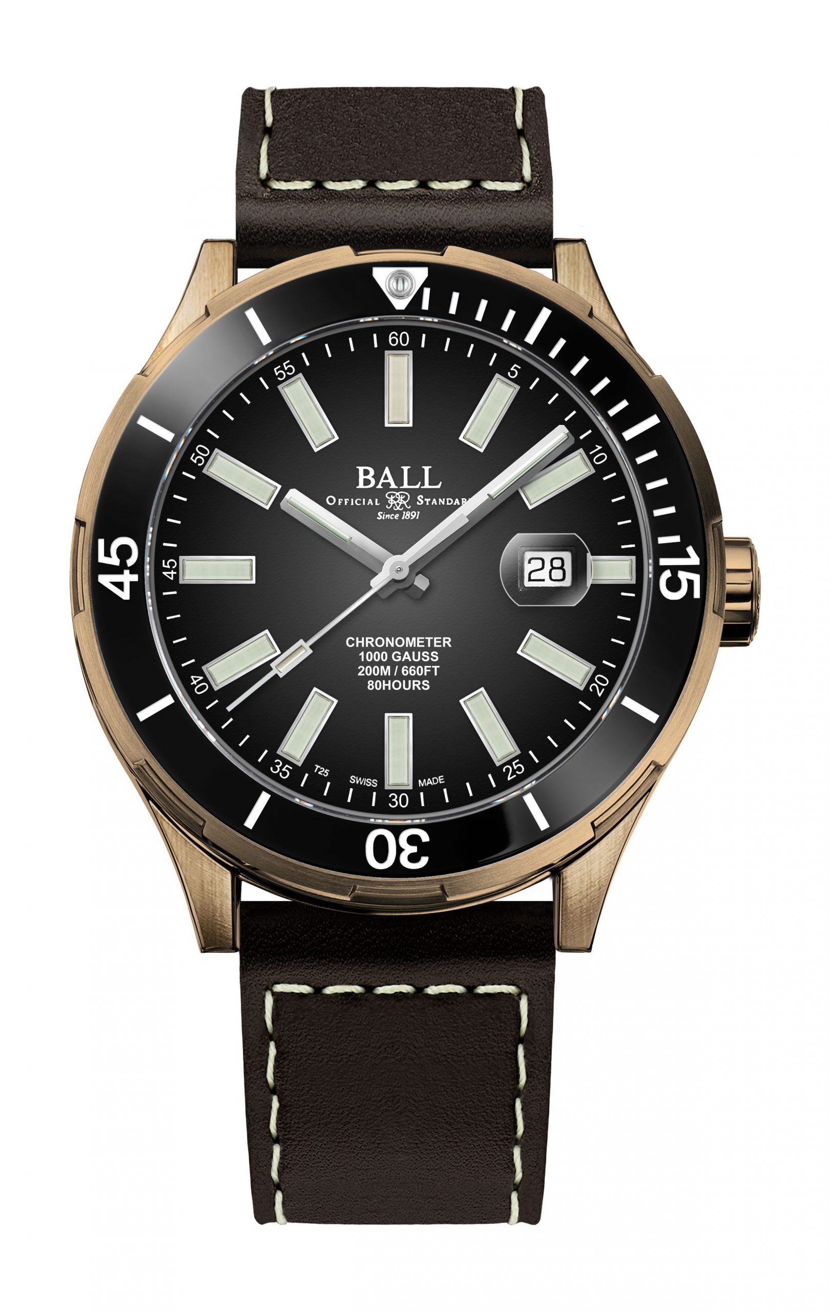 BALL Roadmaster M Marvelight Bronze luxury timepiece - detailed view