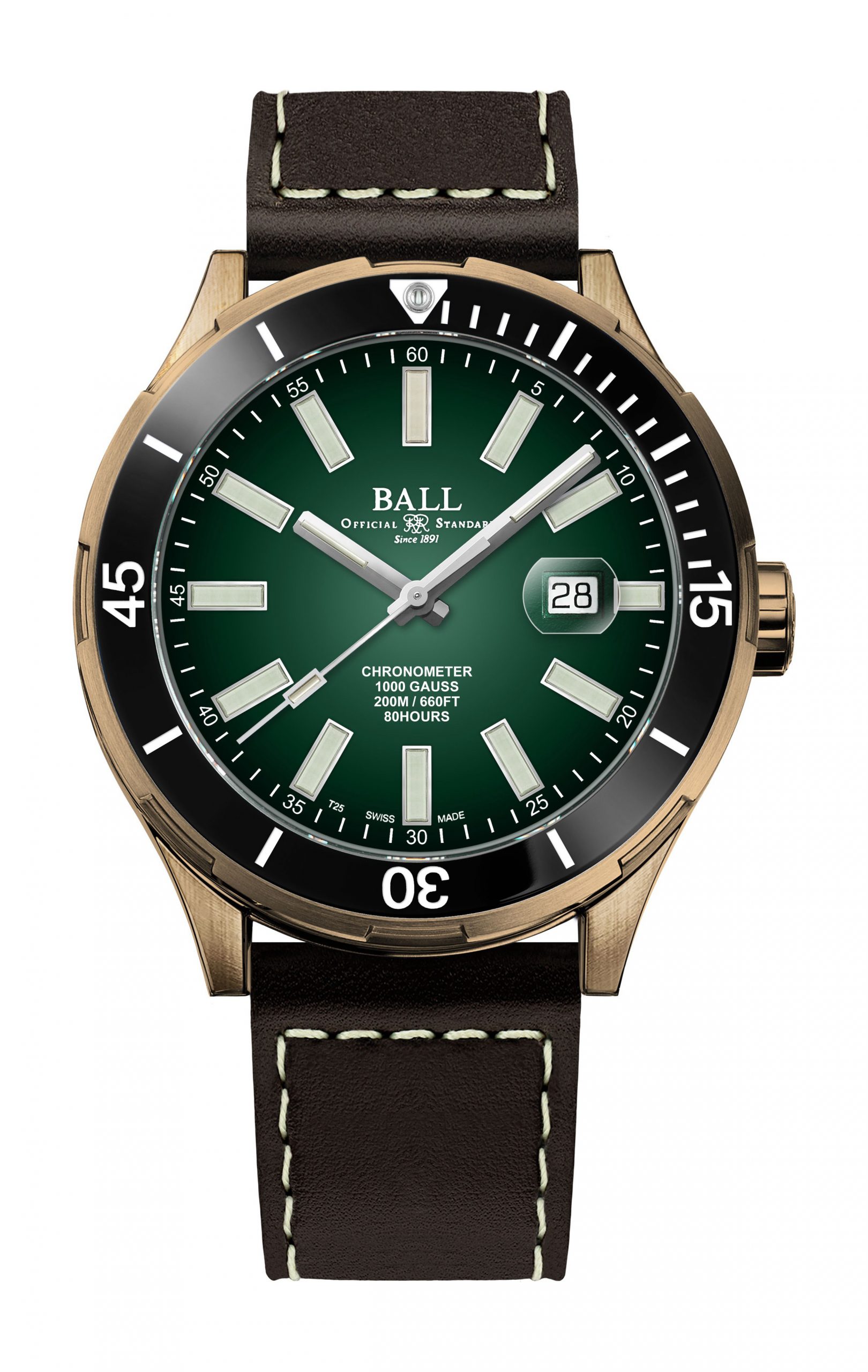 BALL Roadmaster M Marvelight Bronze luxury timepiece - detailed view