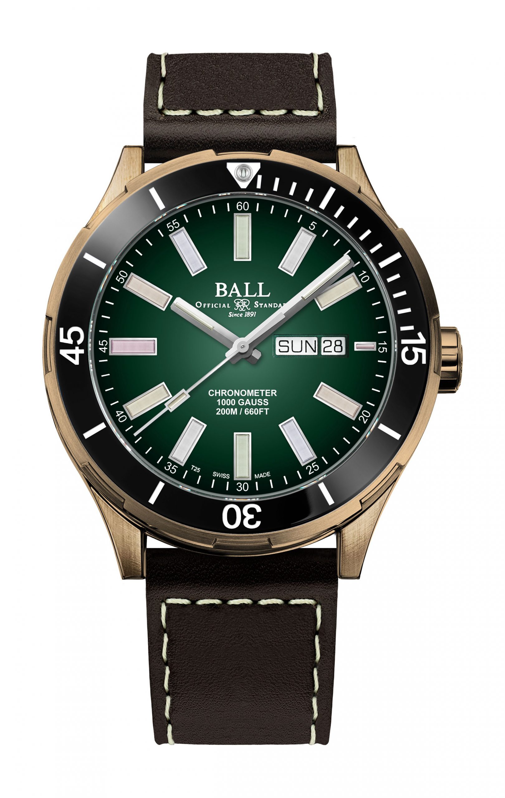 BALL Roadmaster Marvelight Bronze luxury timepiece - detailed view