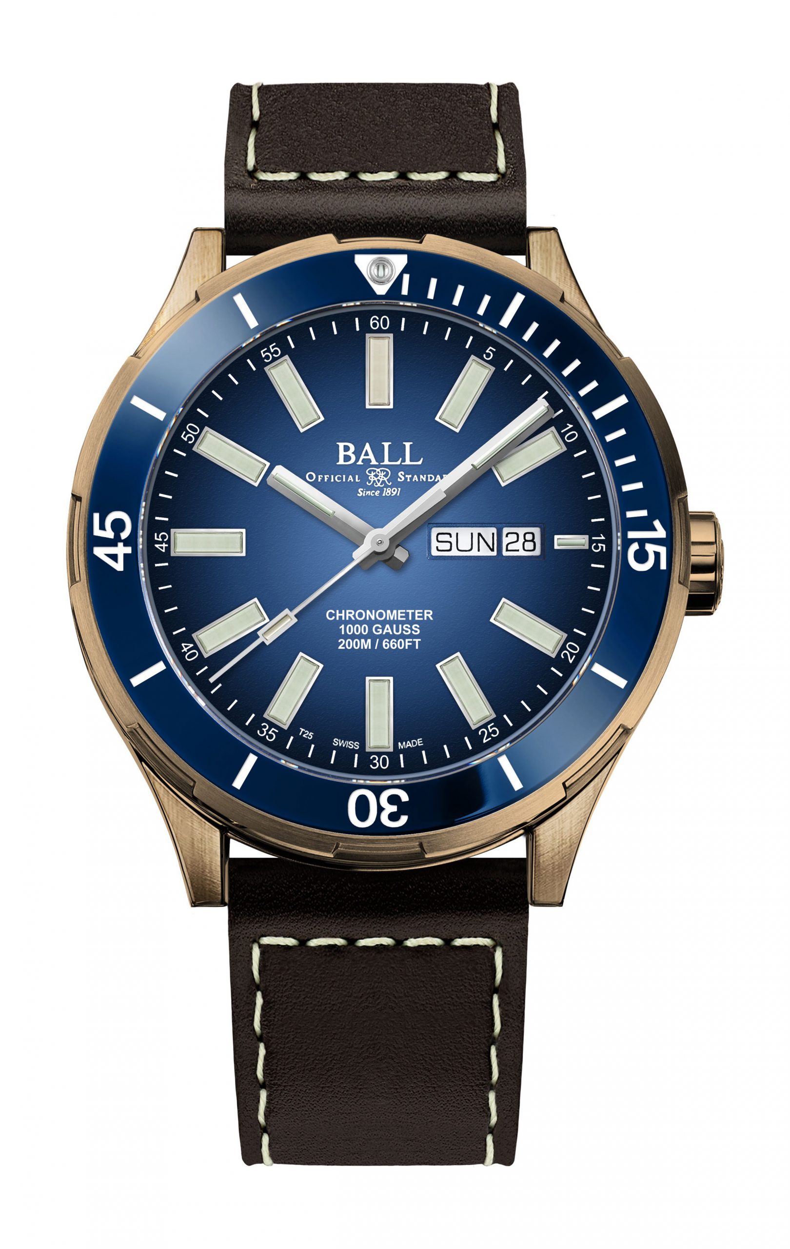 BALL Roadmaster Marvelight Bronze luxury timepiece - detailed view