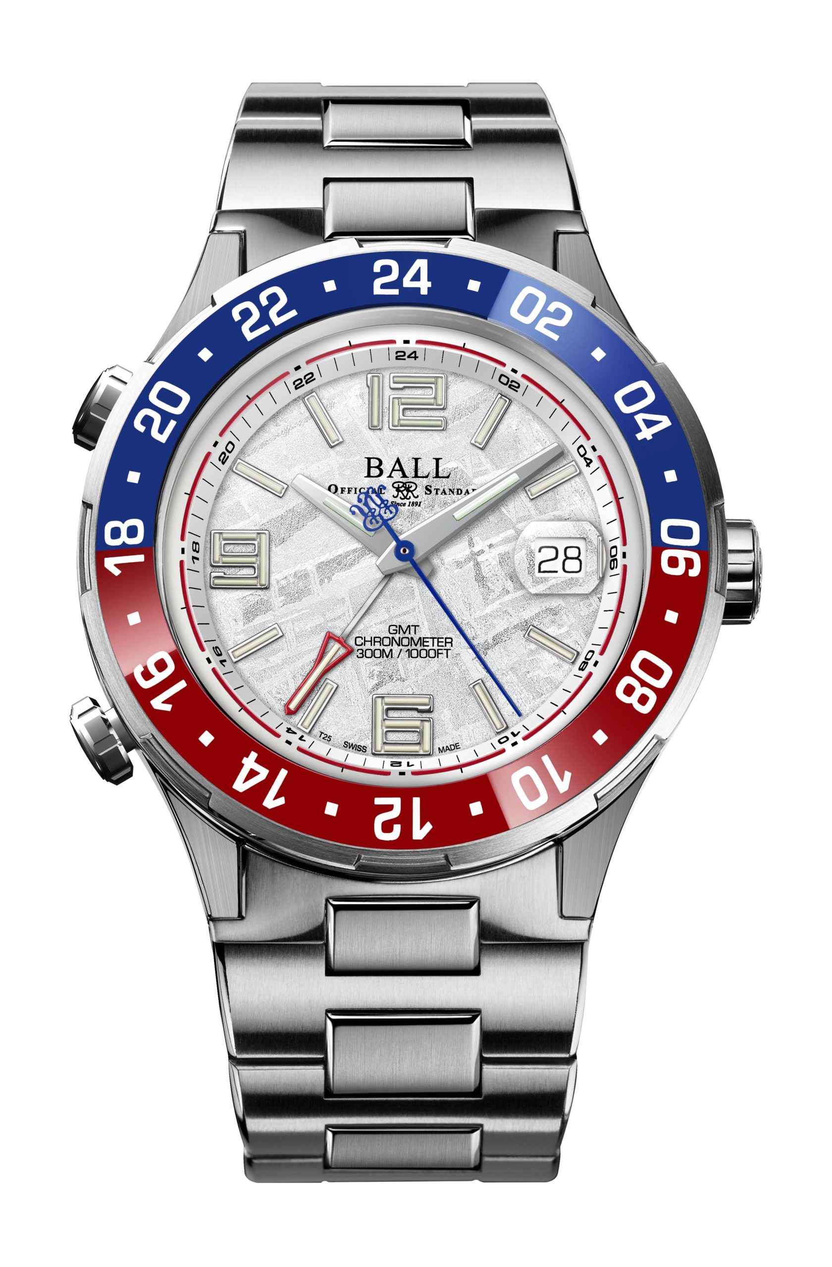 BALL Roadmaster Pilot GMT Meteorite luxury timepiece - detailed view