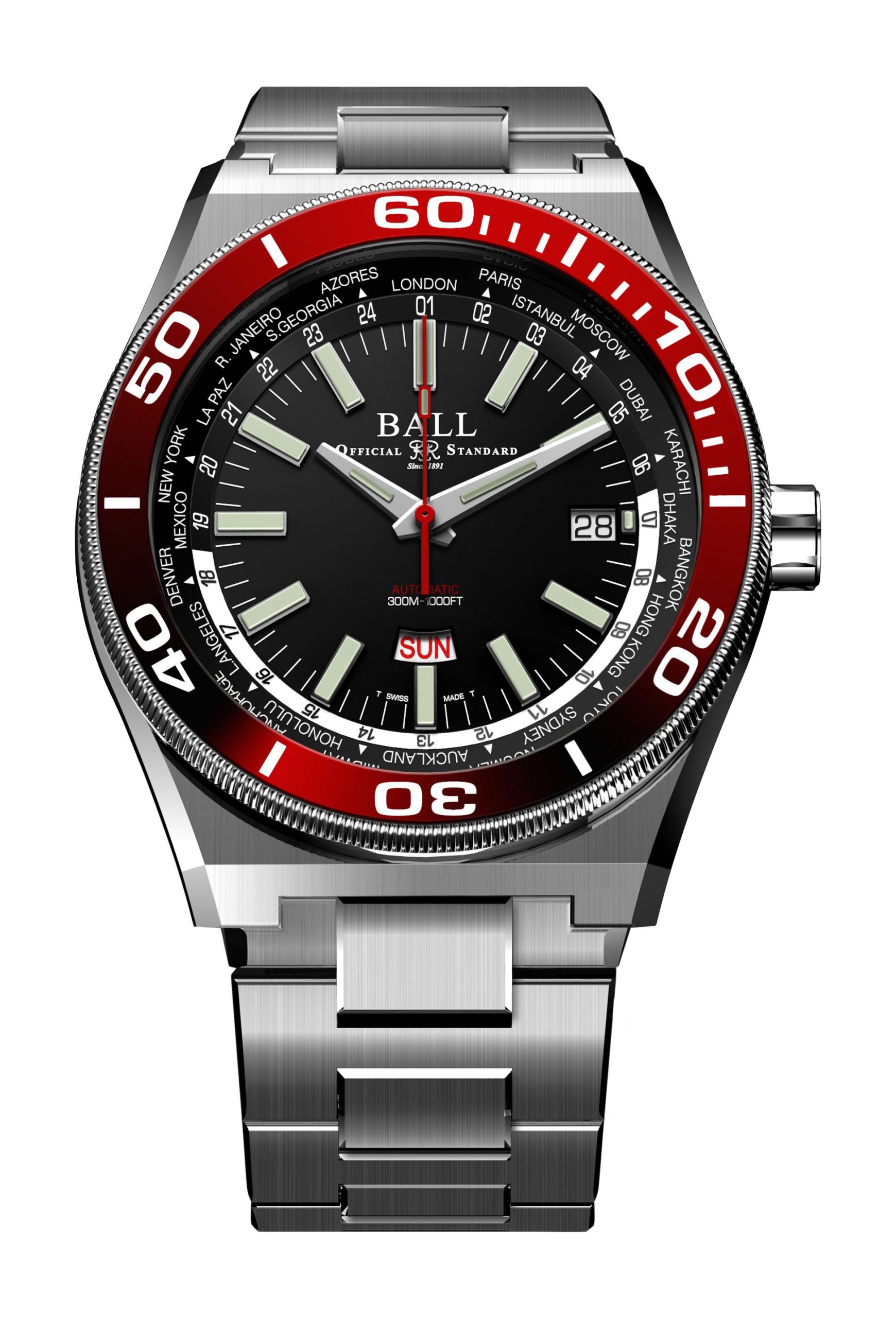BALL Roadmaster Worldtime luxury timepiece - detailed view