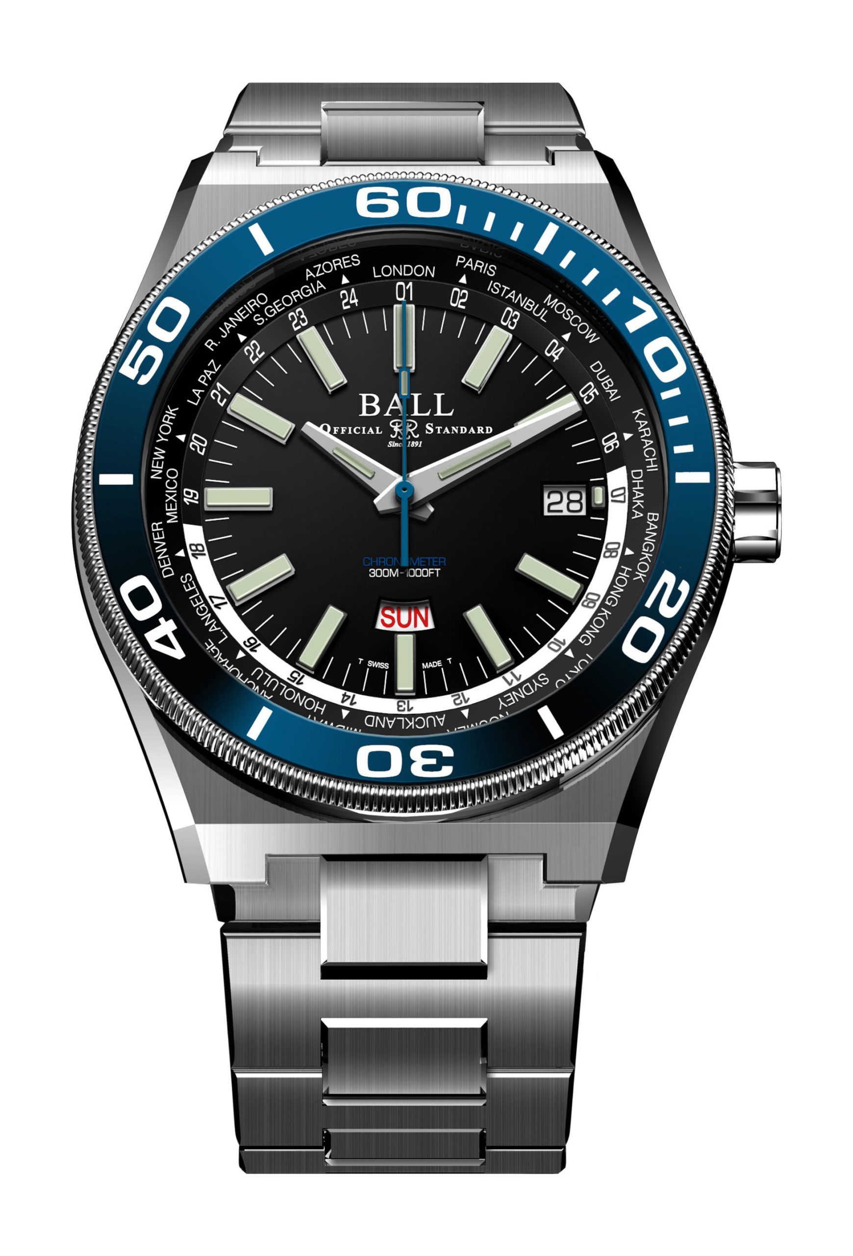 BALL Roadmaster Worldtime luxury timepiece - detailed view