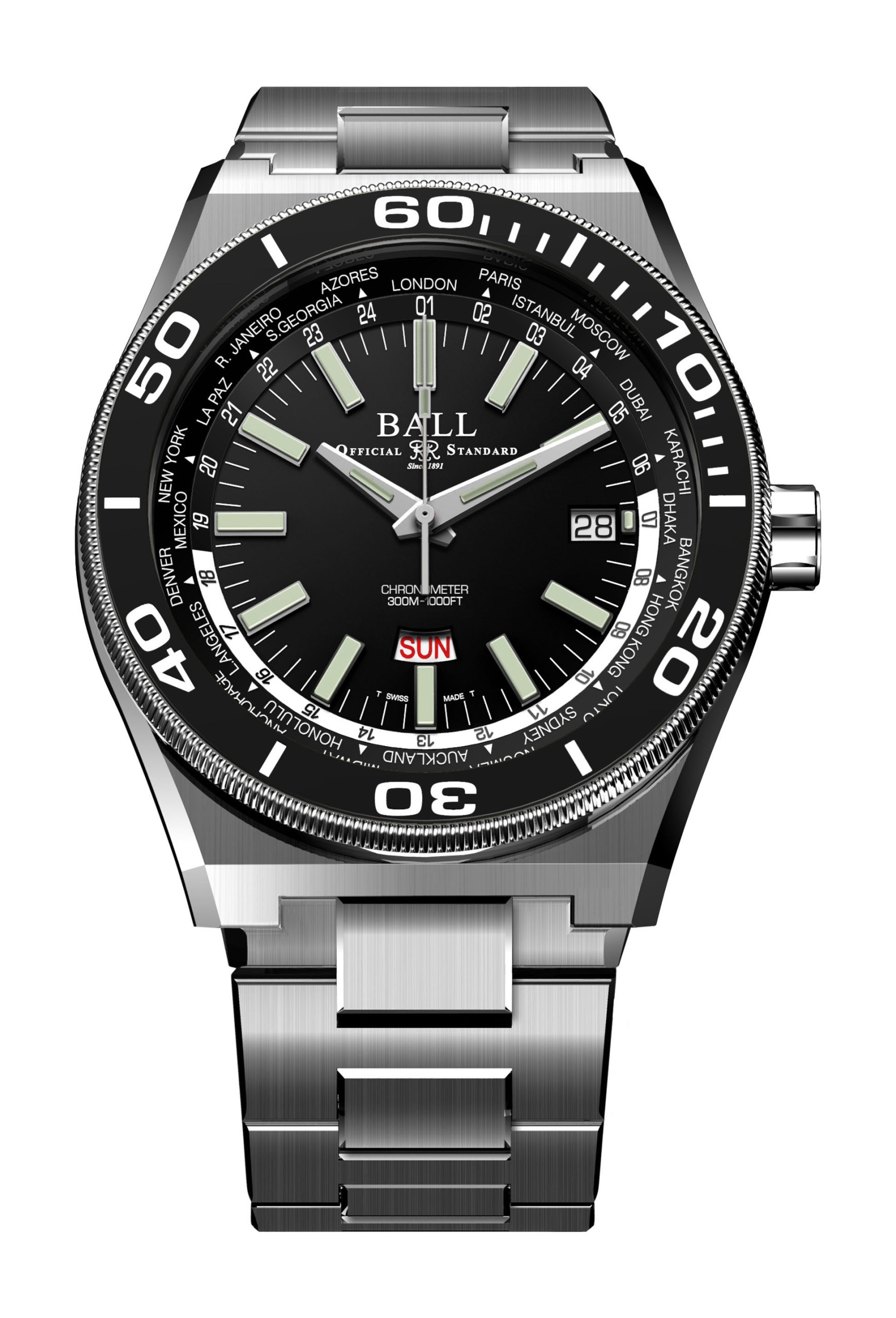 BALL Roadmaster Worldtime luxury timepiece - detailed view