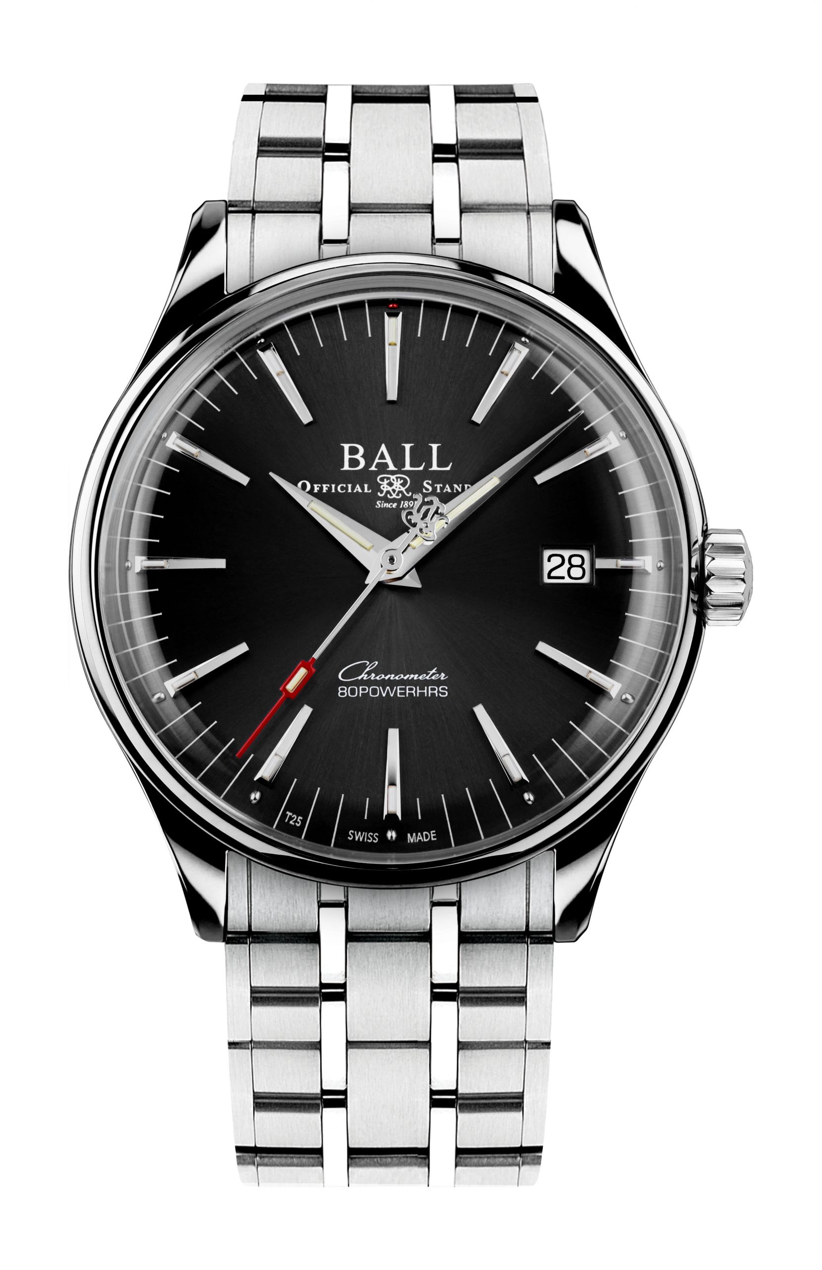 BALL Trainmaster Manufacture 80 Hours luxury timepiece - detailed view