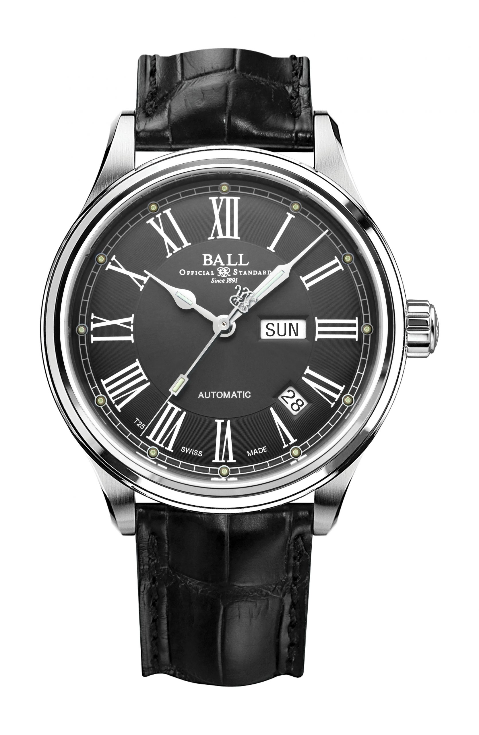 BALL Trainmaster Roman luxury timepiece - detailed view