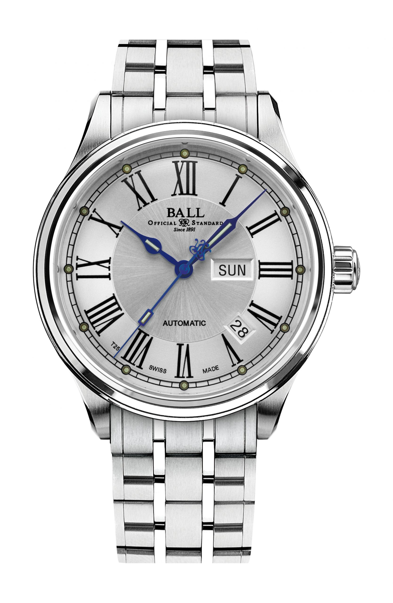 BALL Trainmaster Roman luxury timepiece - detailed view
