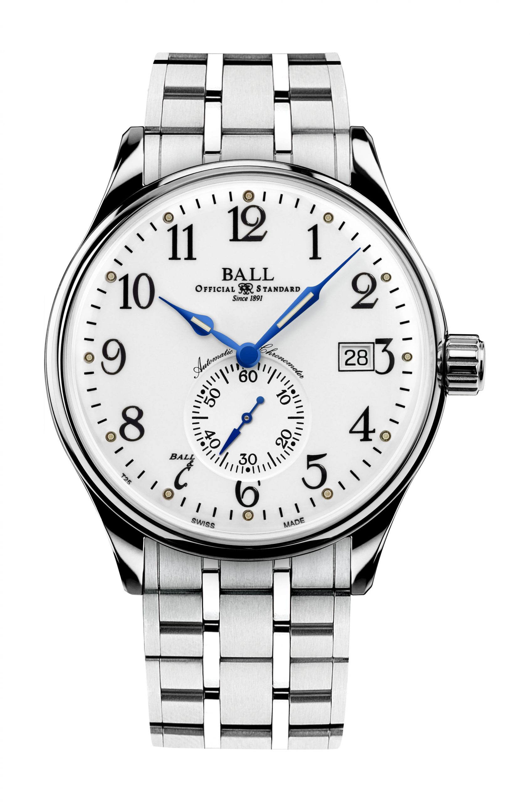 BALL Trainmaster Standard Time luxury timepiece - detailed view