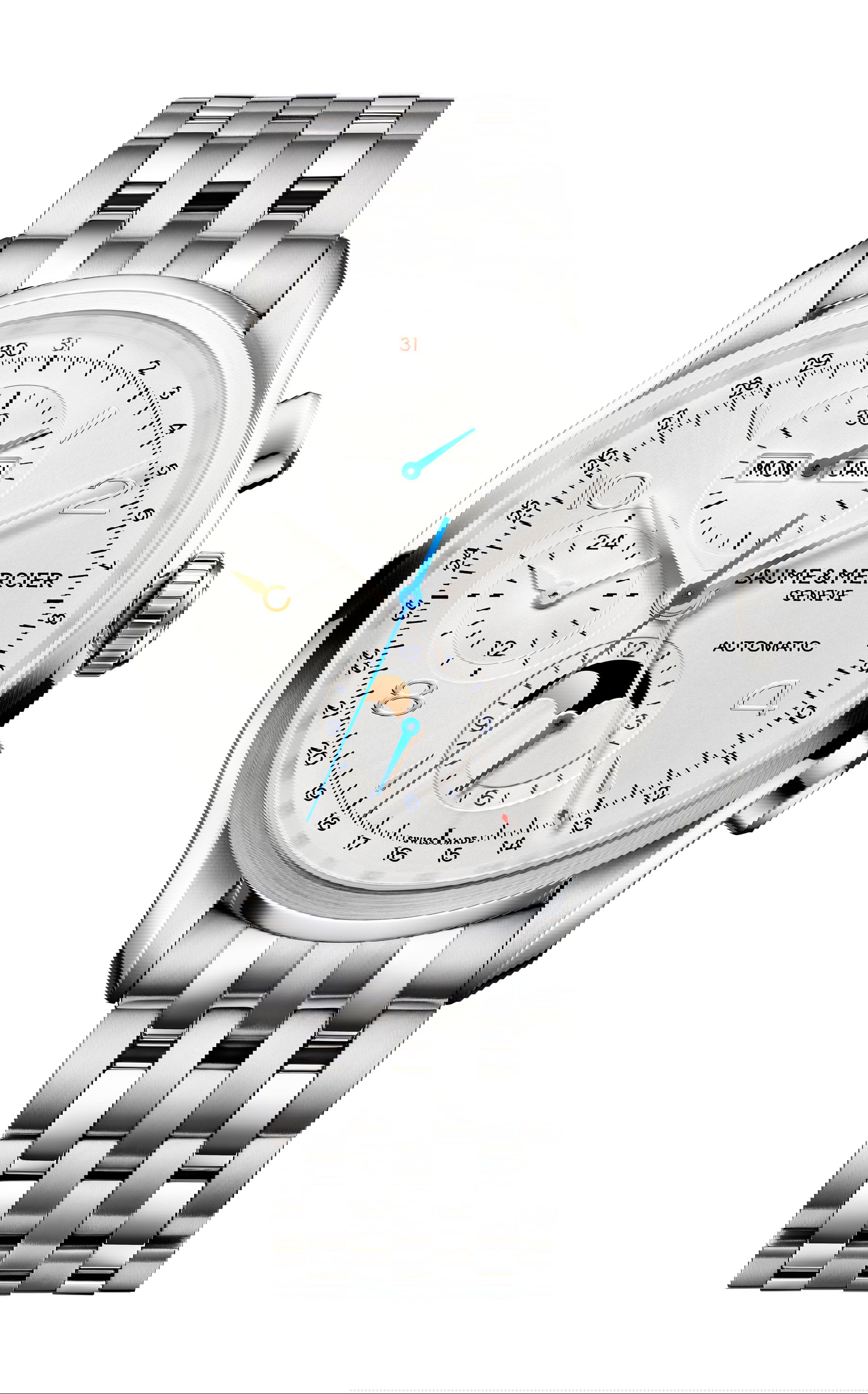 Baume & Mercier Clifton luxury timepiece - detailed view