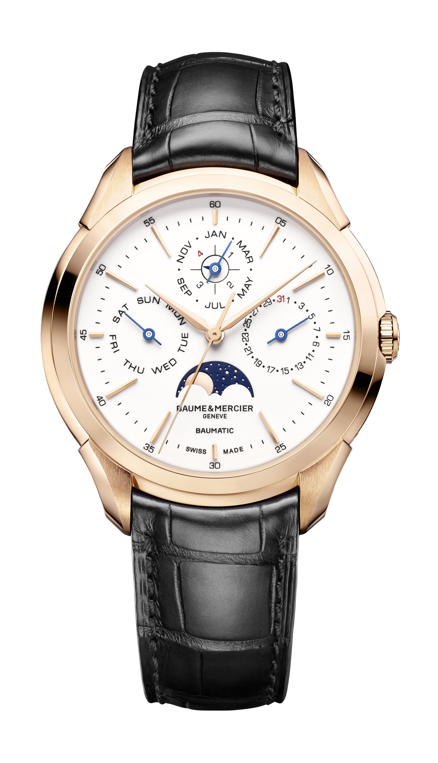 Baume & Mercier Clifton Baumatic luxury timepiece - detailed view