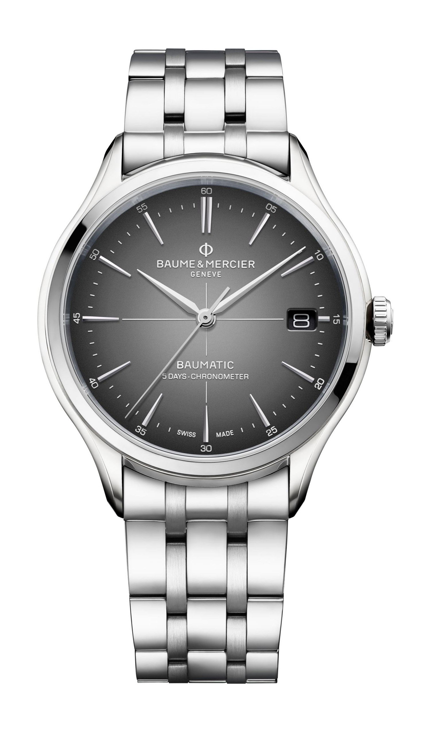 Baume & Mercier Clifton Baumatic luxury timepiece - detailed view