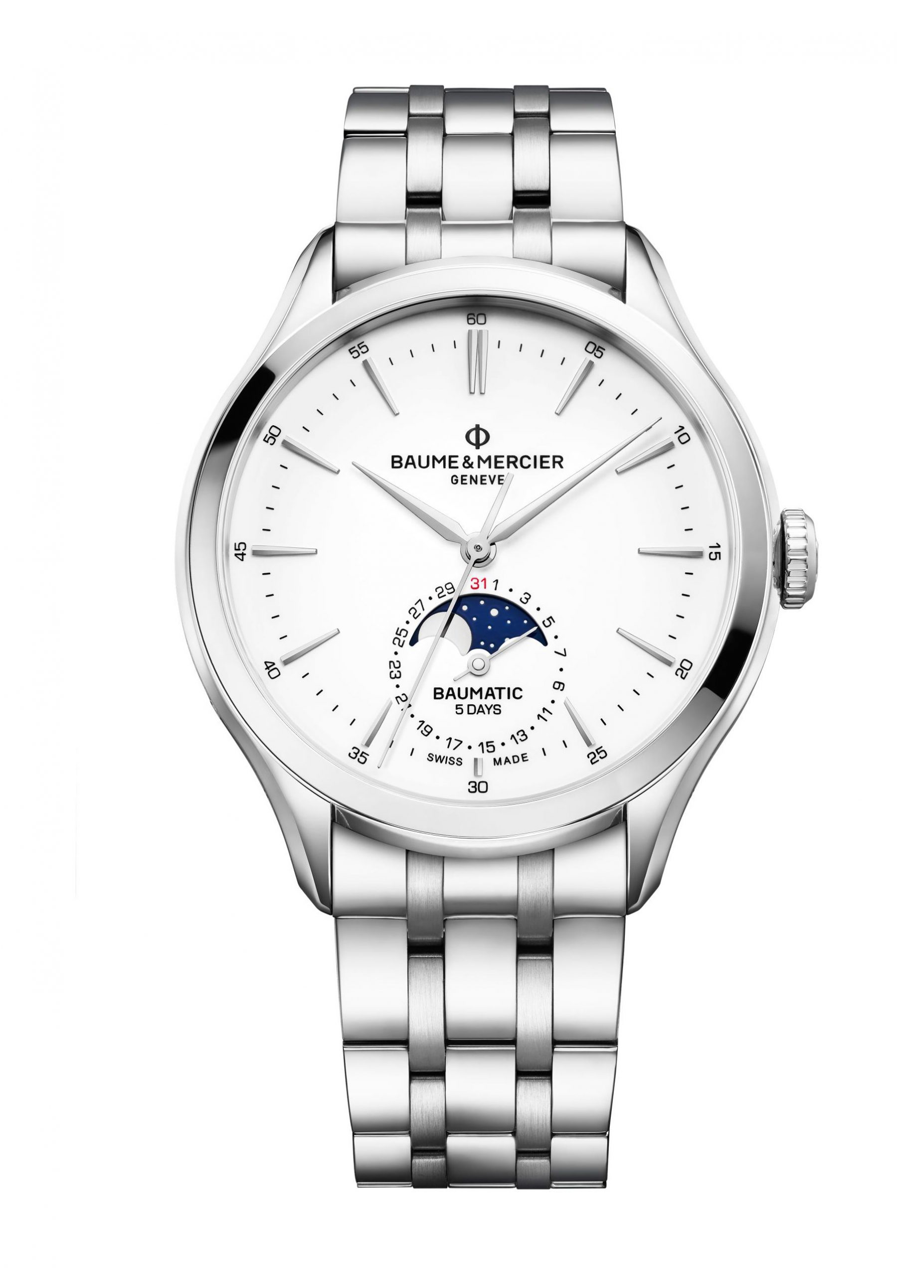 Baume & Mercier Clifton Baumatic luxury timepiece - detailed view