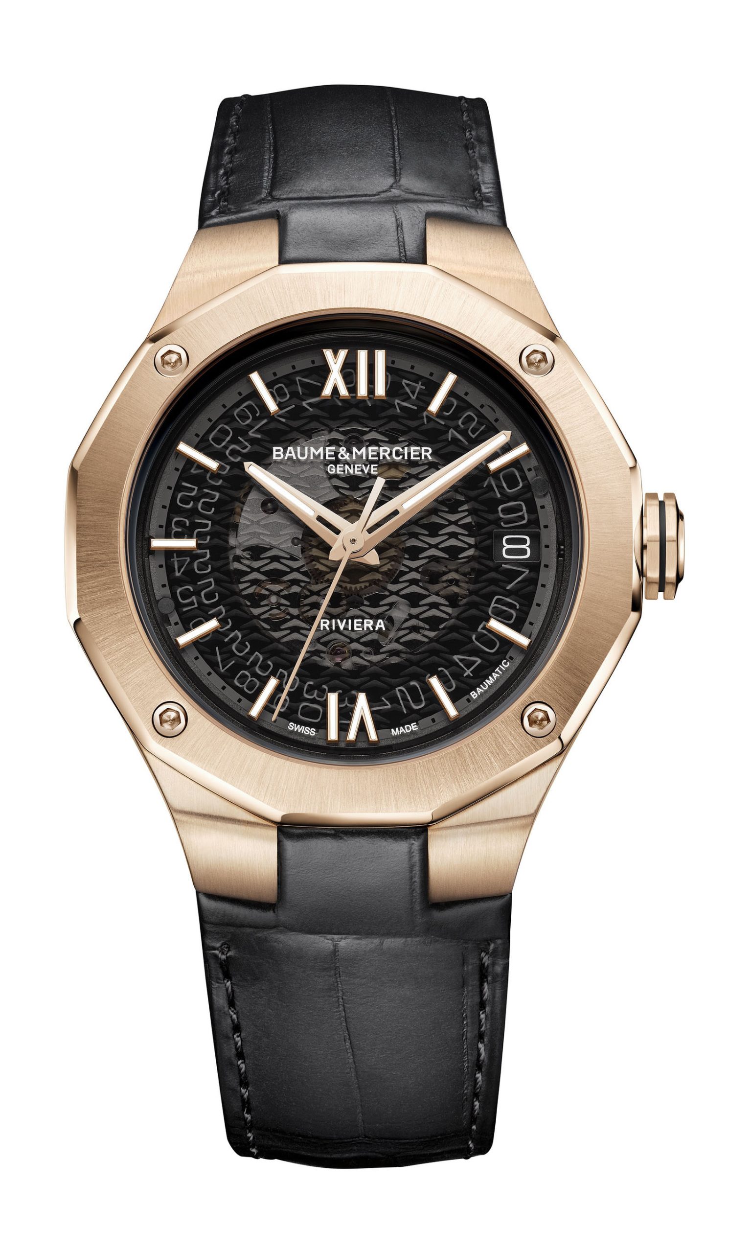 Baume & Mercier Riviera Gold luxury timepiece - detailed view