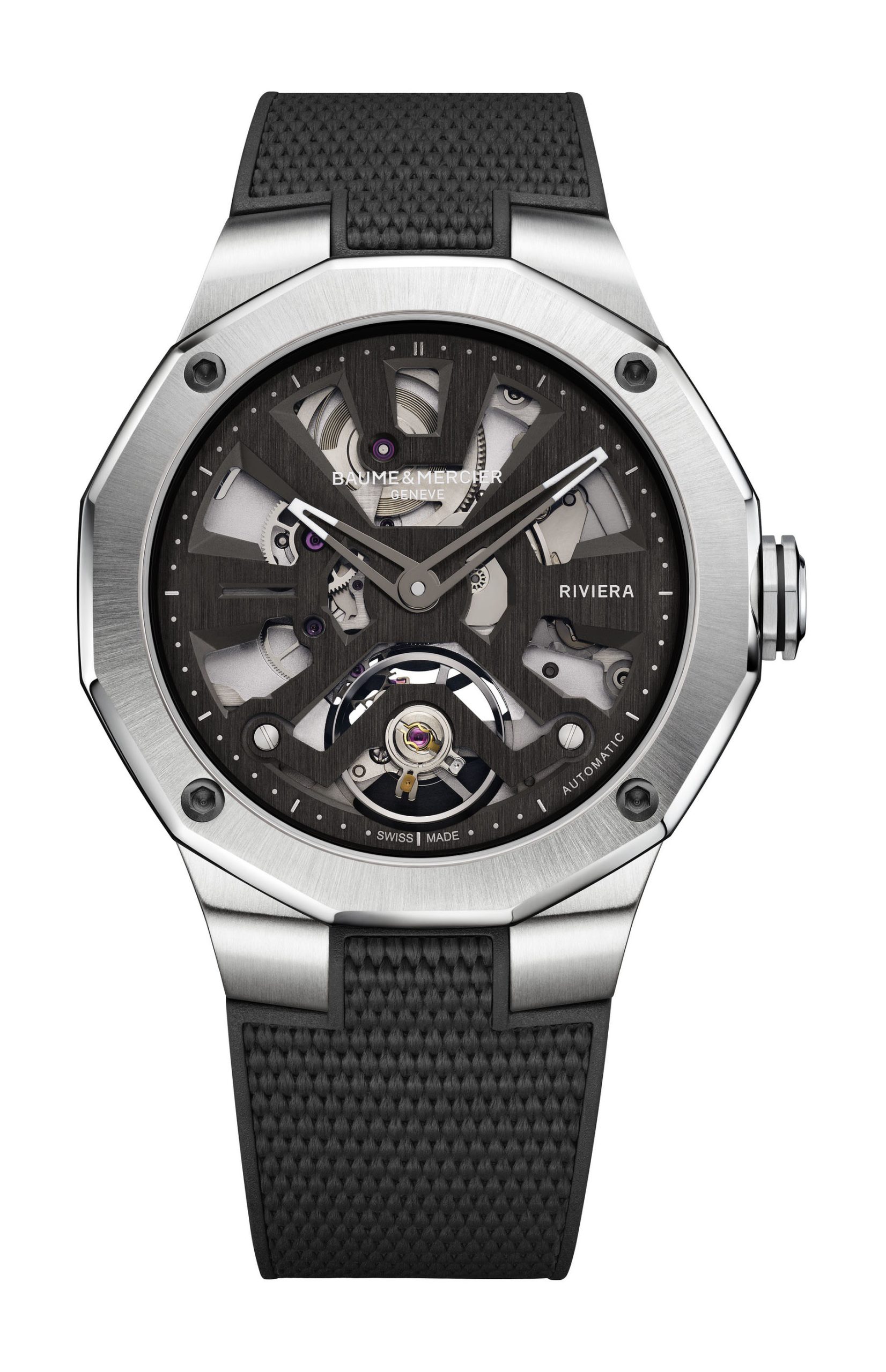 Baume & Mercier Riviera Squelette luxury timepiece - detailed view