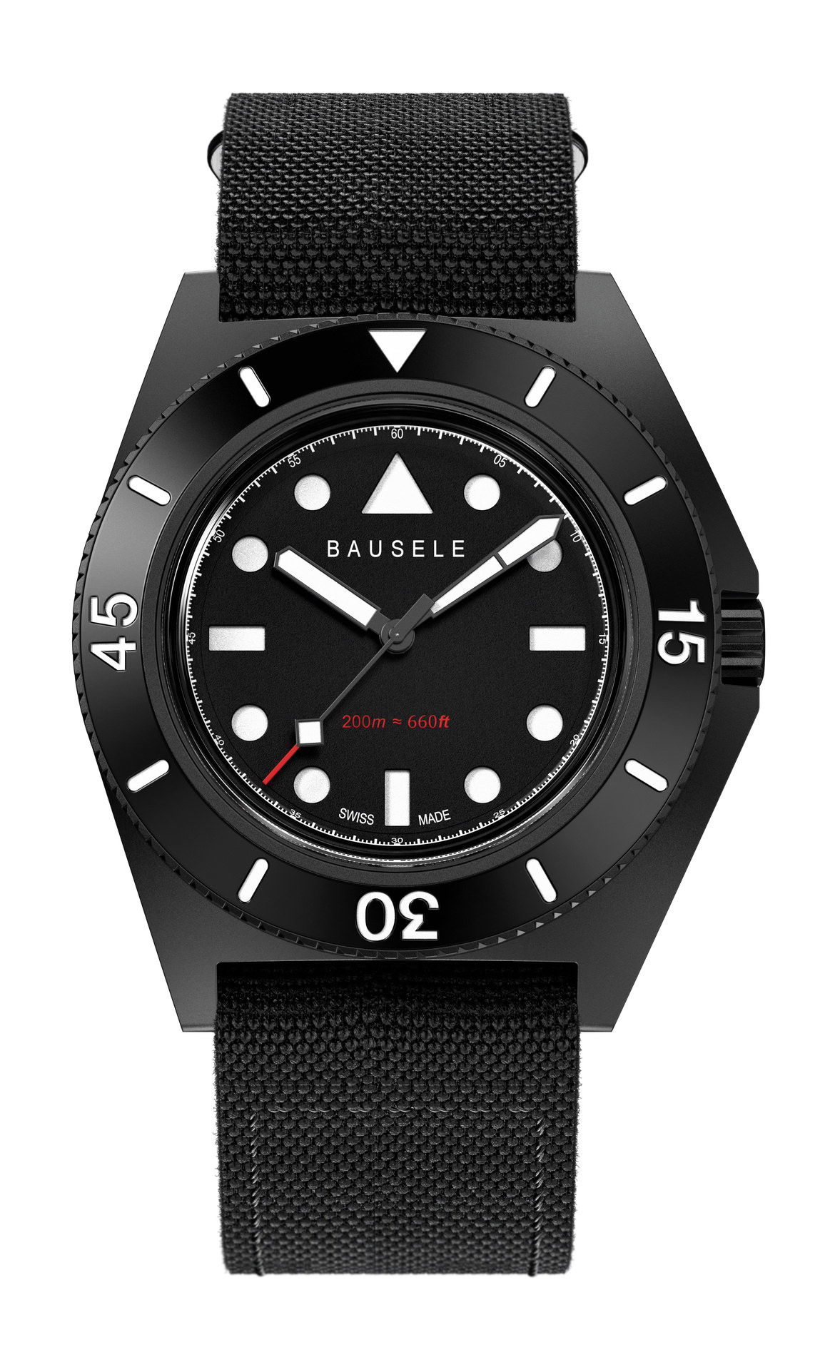 Bausele Sydney Diver Black Pearl luxury timepiece - detailed view