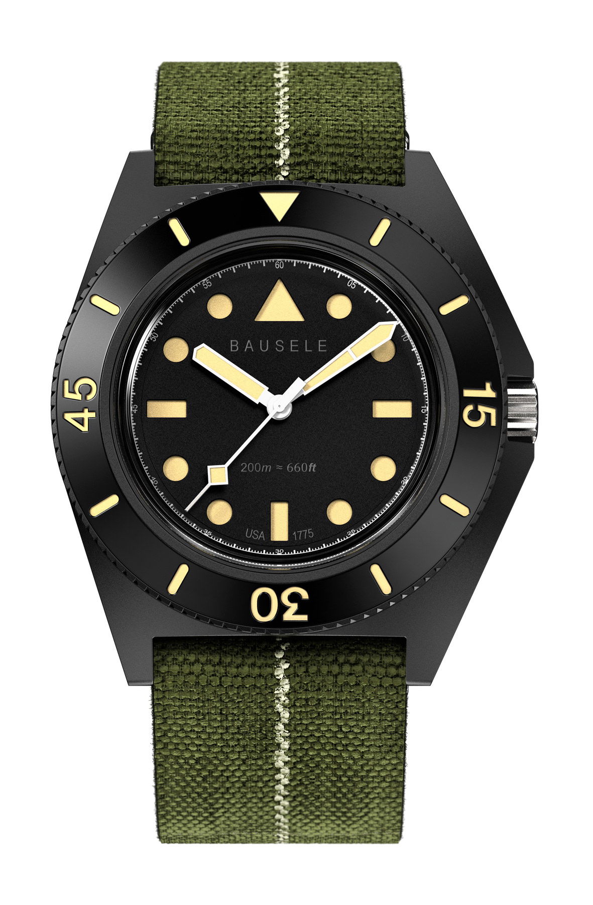 Bausele Sydney Diver Tasman Black luxury timepiece - detailed view