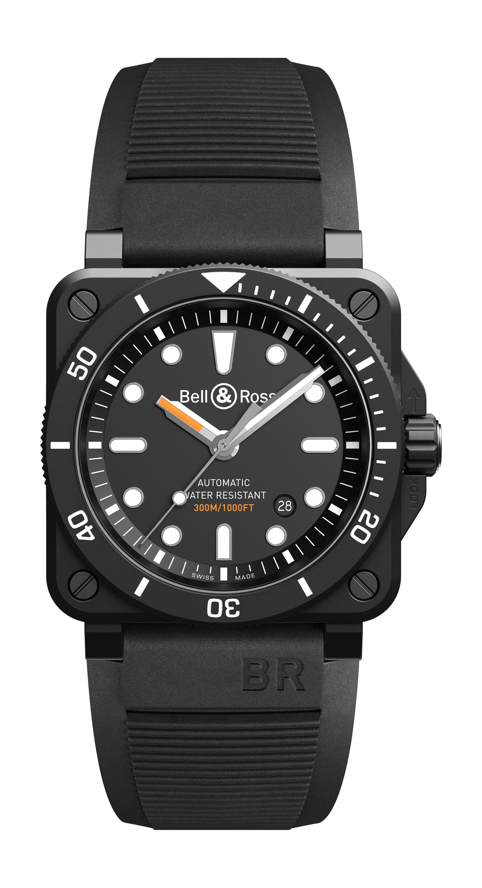 Bell & Ross BR 03-92 Diver Black Matte luxury timepiece - detailed view