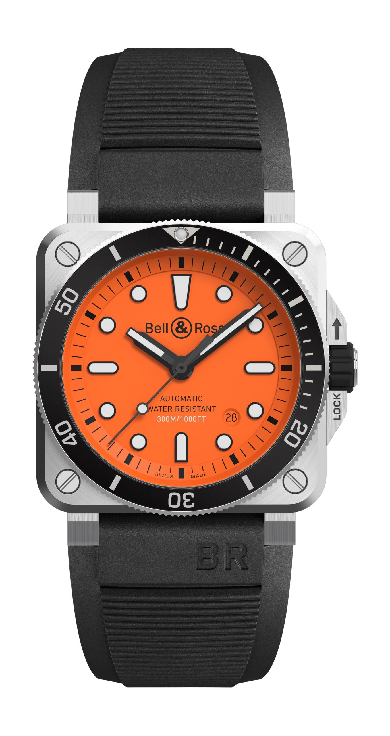 Bell & Ross BR 03-92 Diver Orange luxury timepiece - detailed view
