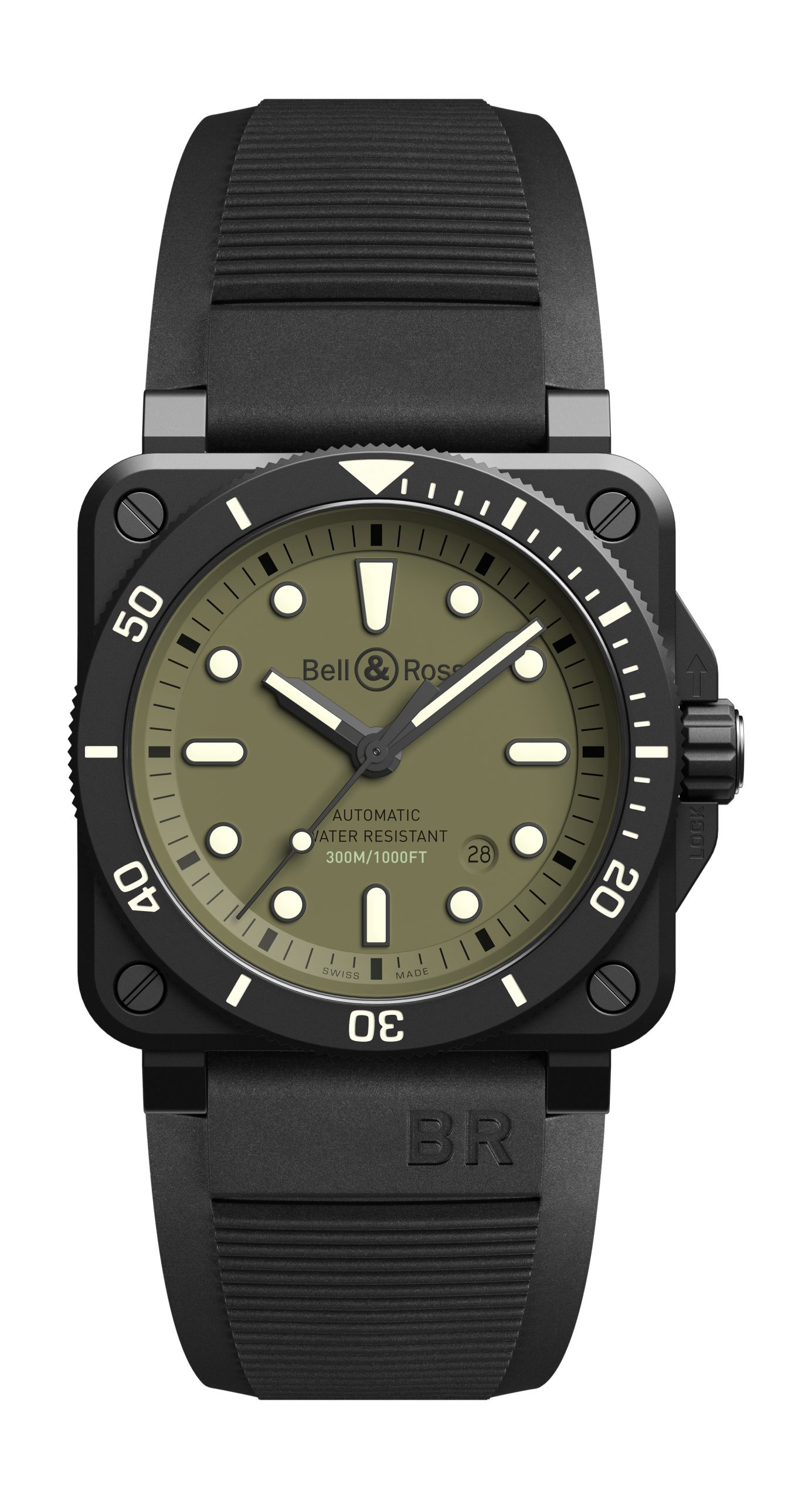 Bell & Ross BR 03-92 Diver Military luxury timepiece - detailed view