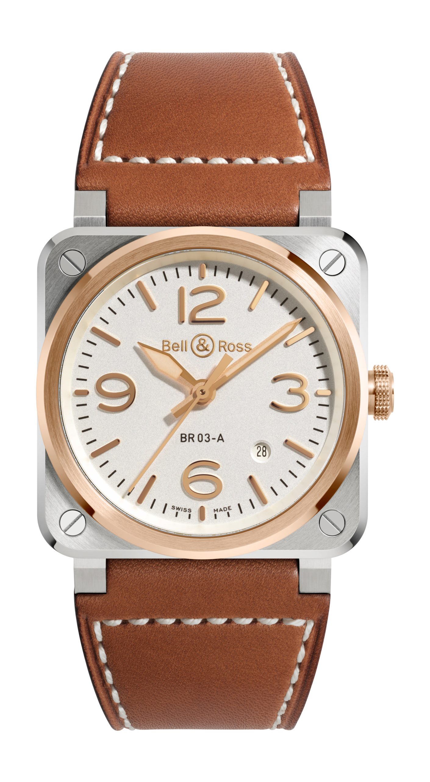 Bell and Ross BR 03 White Steel & Gold watch