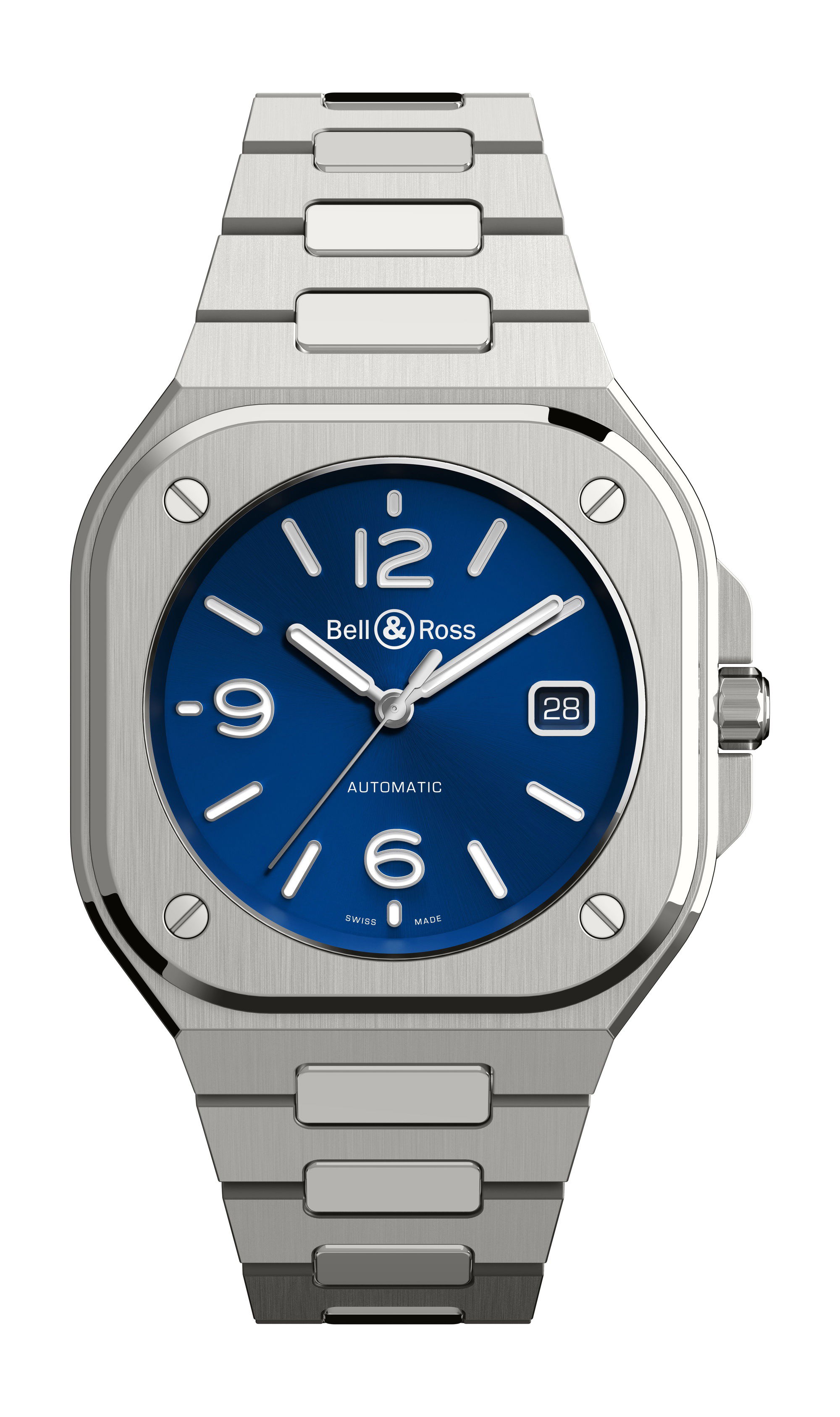 Bell & Ross BR 05 Blue Steel luxury timepiece - detailed view