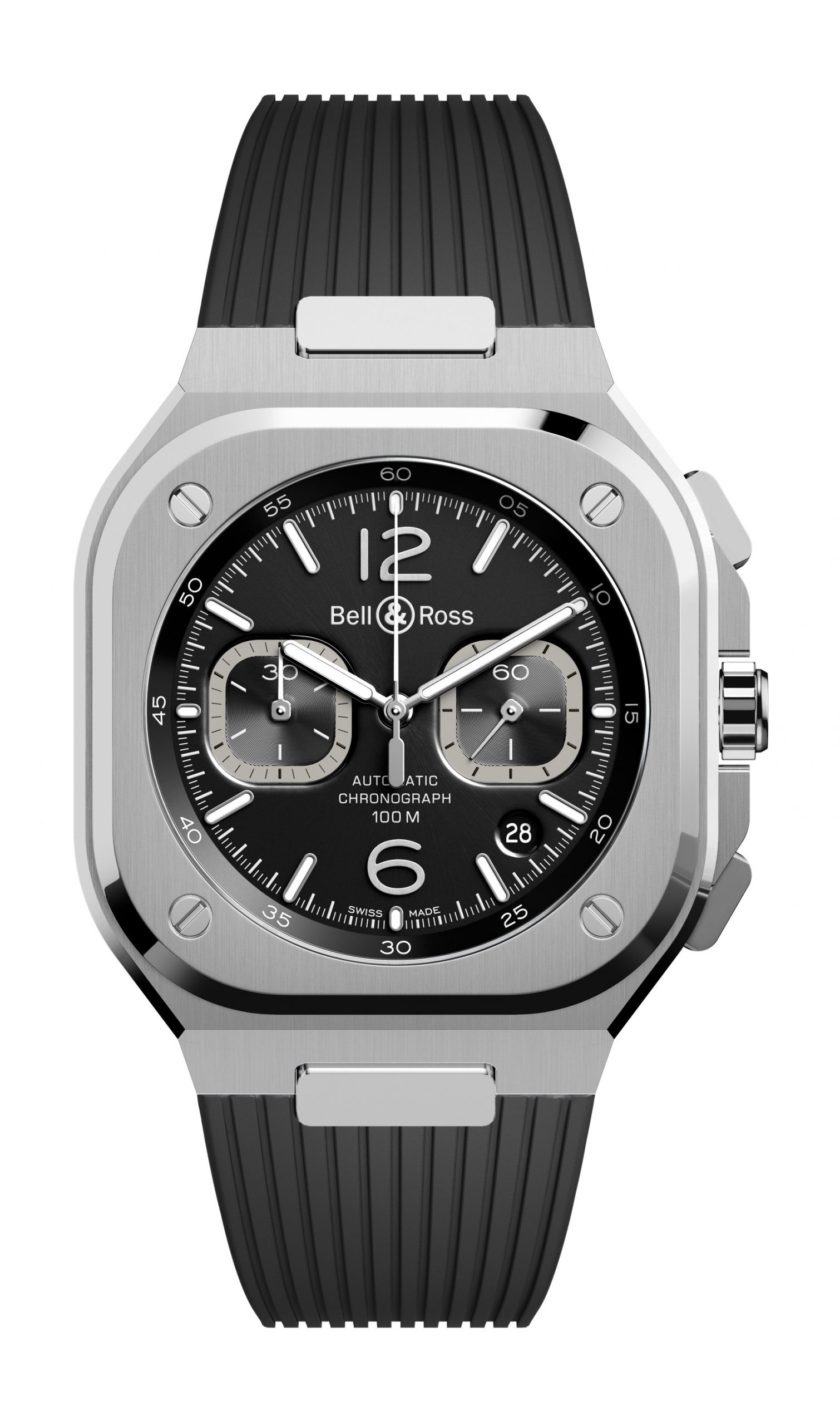 Bell & Ross BR 05 Chrono Black Steel luxury timepiece - detailed view