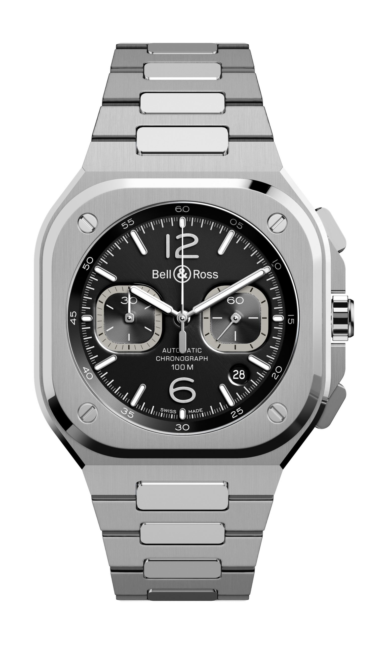 Bell & Ross BR 05 Chrono Black Steel luxury timepiece - detailed view
