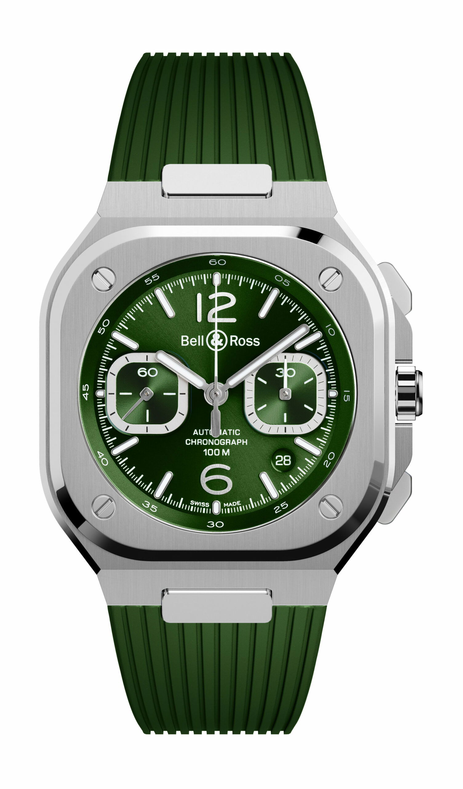Bell & Ross BR 05 Chrono Green Steel luxury timepiece - detailed view