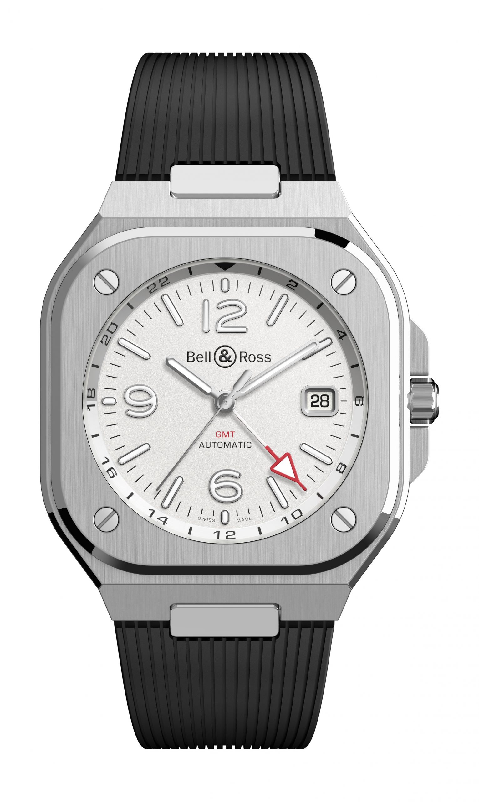 Bell & Ross BR 05 GMT White luxury timepiece - detailed view