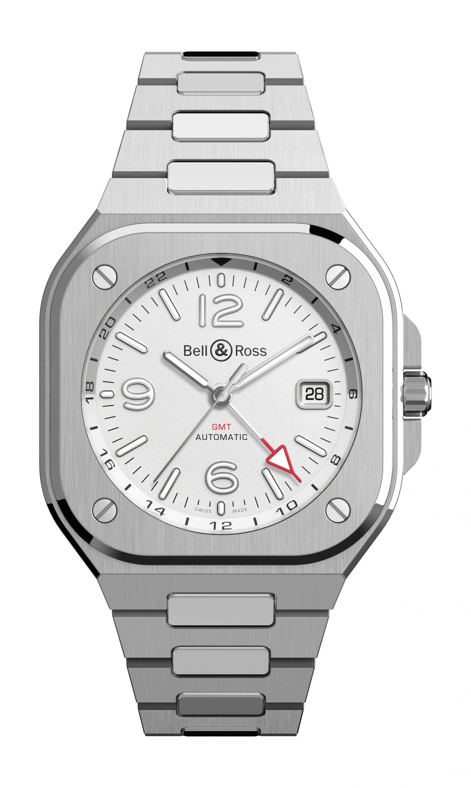 Bell & Ross BR 05 GMT White luxury timepiece - detailed view