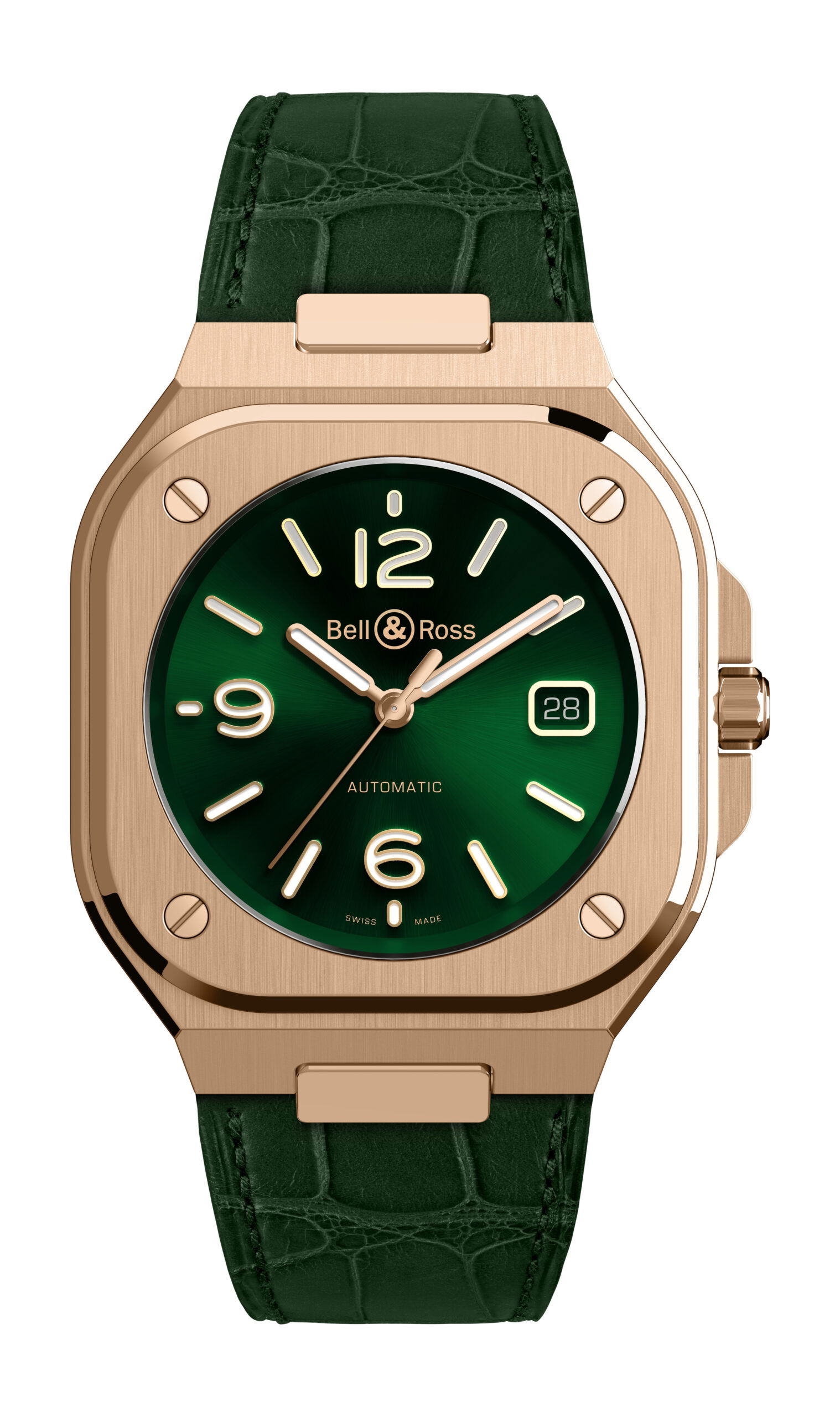 Bell & Ross BR 05 Green Gold luxury timepiece - detailed view