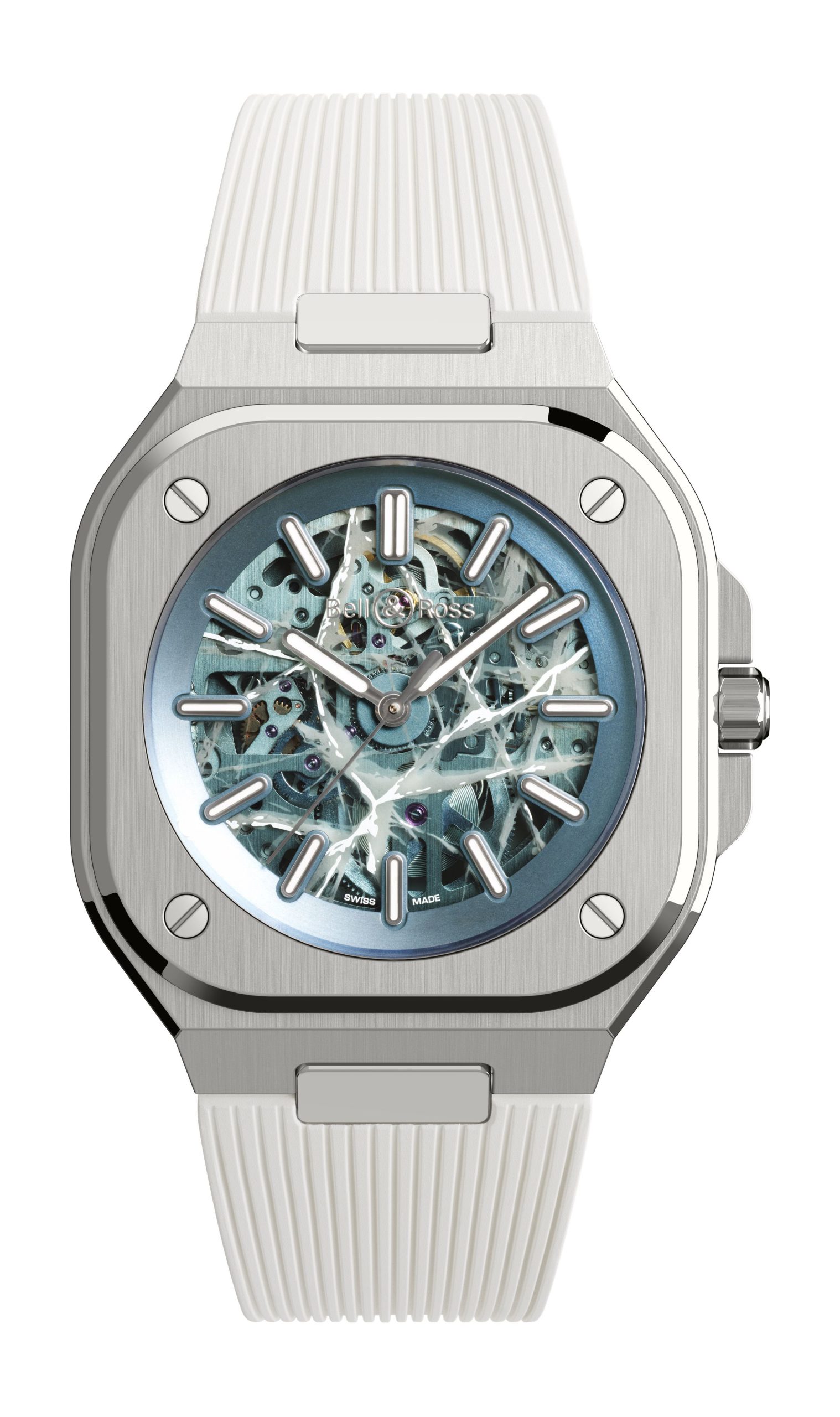 Bell & Ross BR 05 Skeleton Arctic Blue luxury timepiece - detailed view