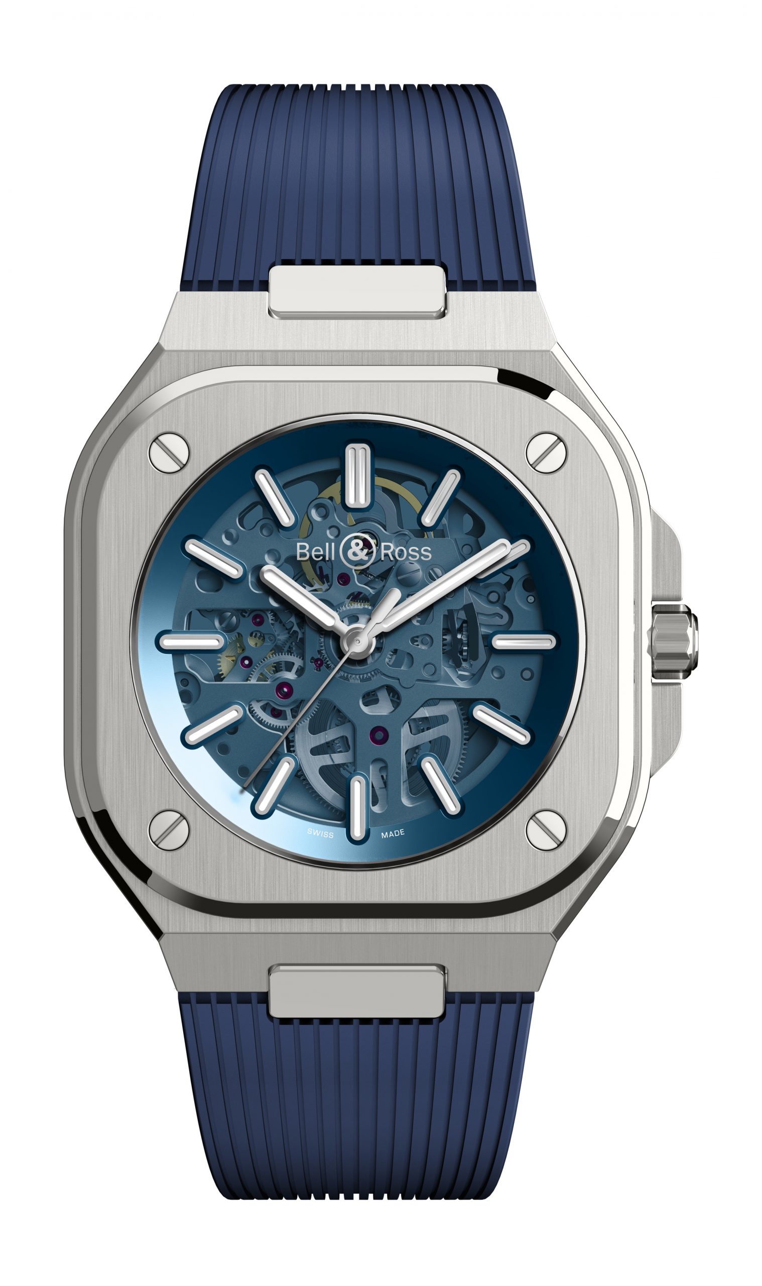 Bell & Ross BR 05 SKELETON BLUE luxury timepiece - detailed view