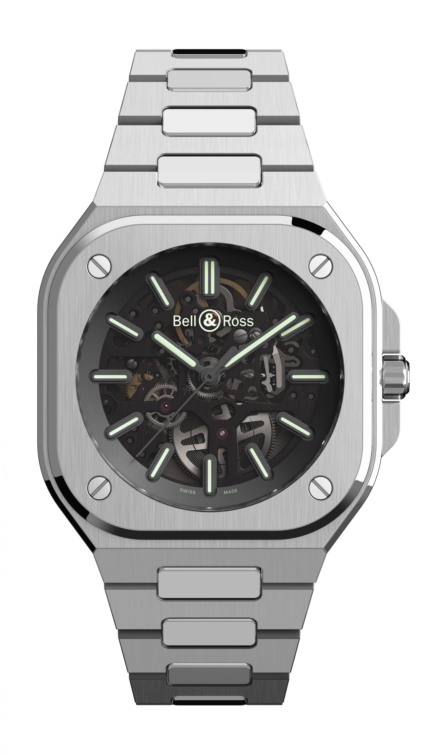 Bell & Ross BR 05 Skeleton Nightlum luxury timepiece - detailed view