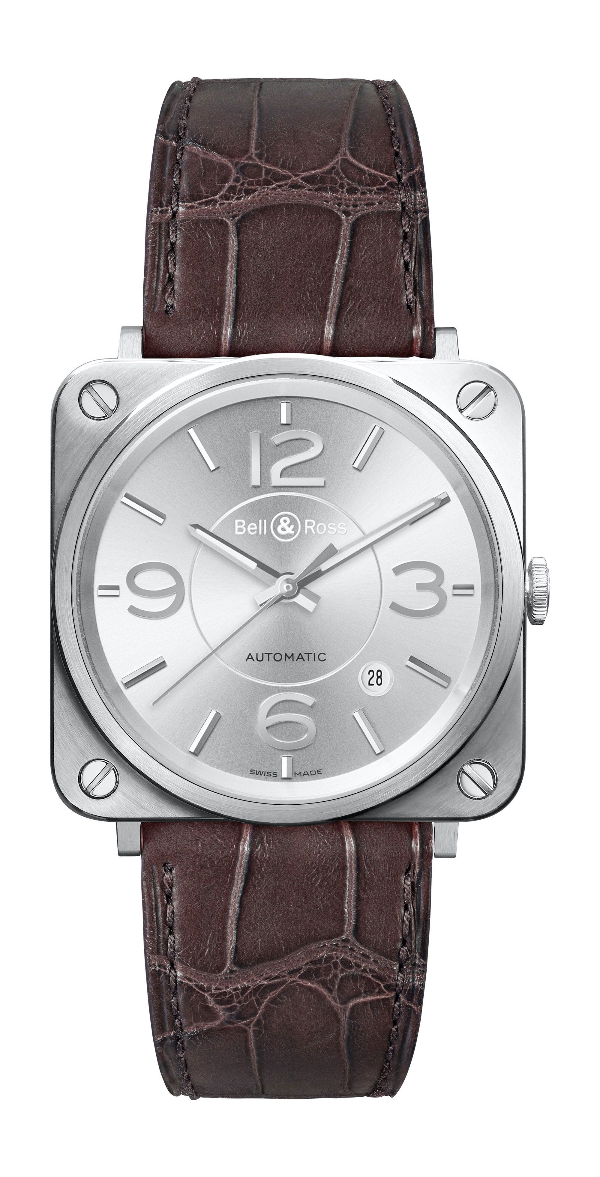 Bell & Ross BR S-92 OFFICER SILVER luxury timepiece - detailed view