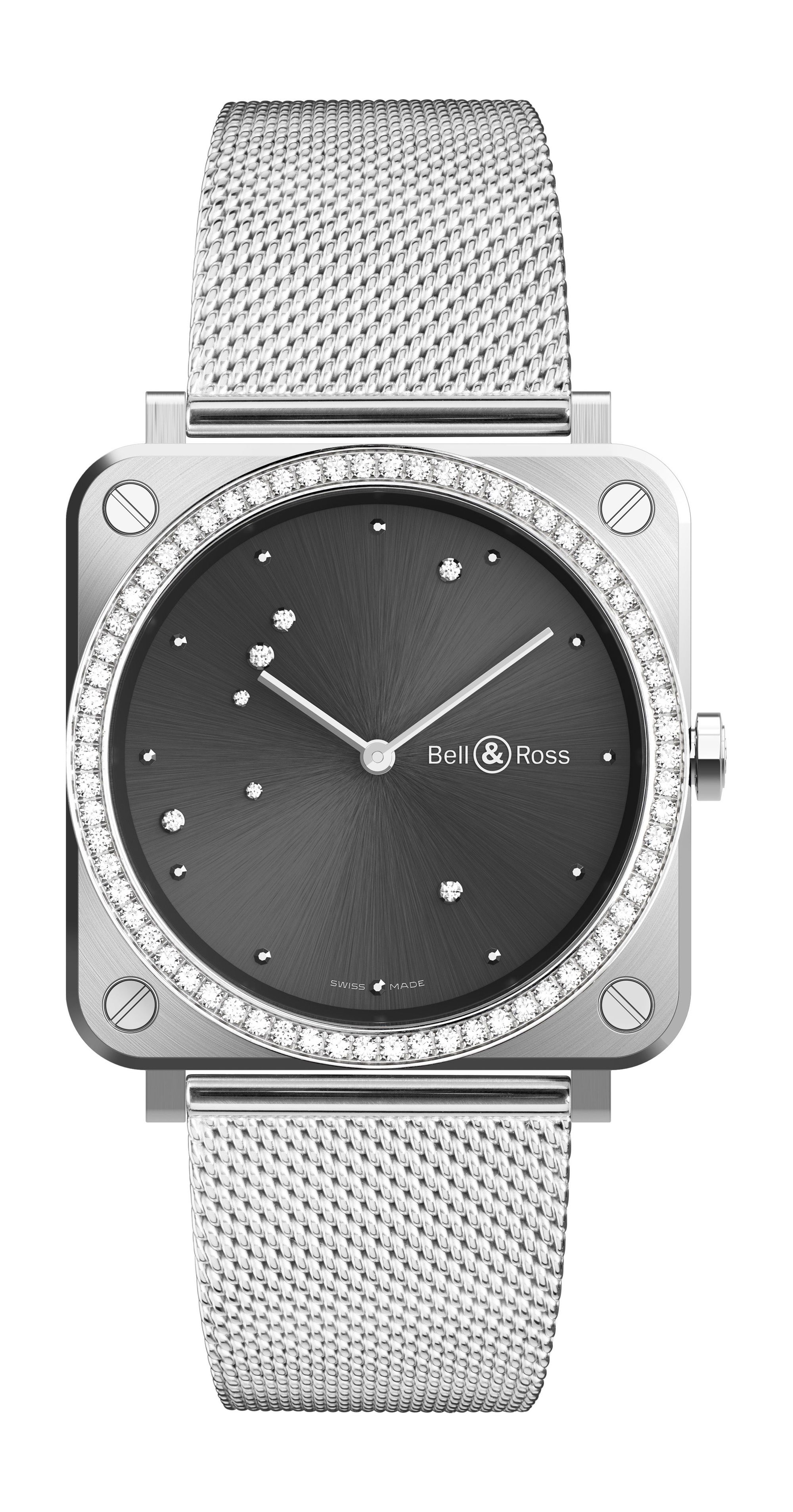 Bell & Ross BR S Grey Diamond Eagle Diamonds luxury timepiece - detailed view