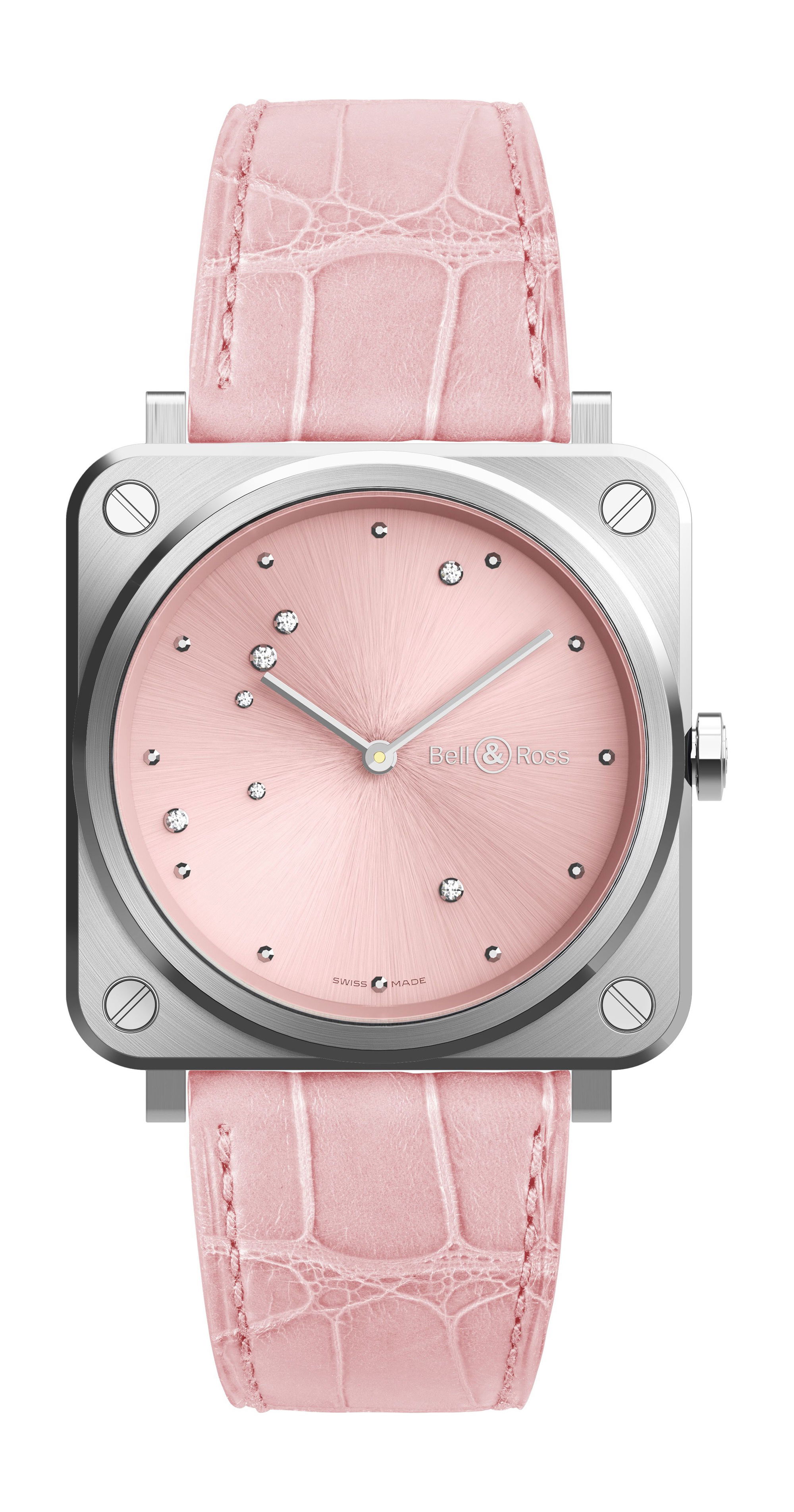 Bell & Ross BR S Pink Diamond Eagle luxury timepiece - detailed view