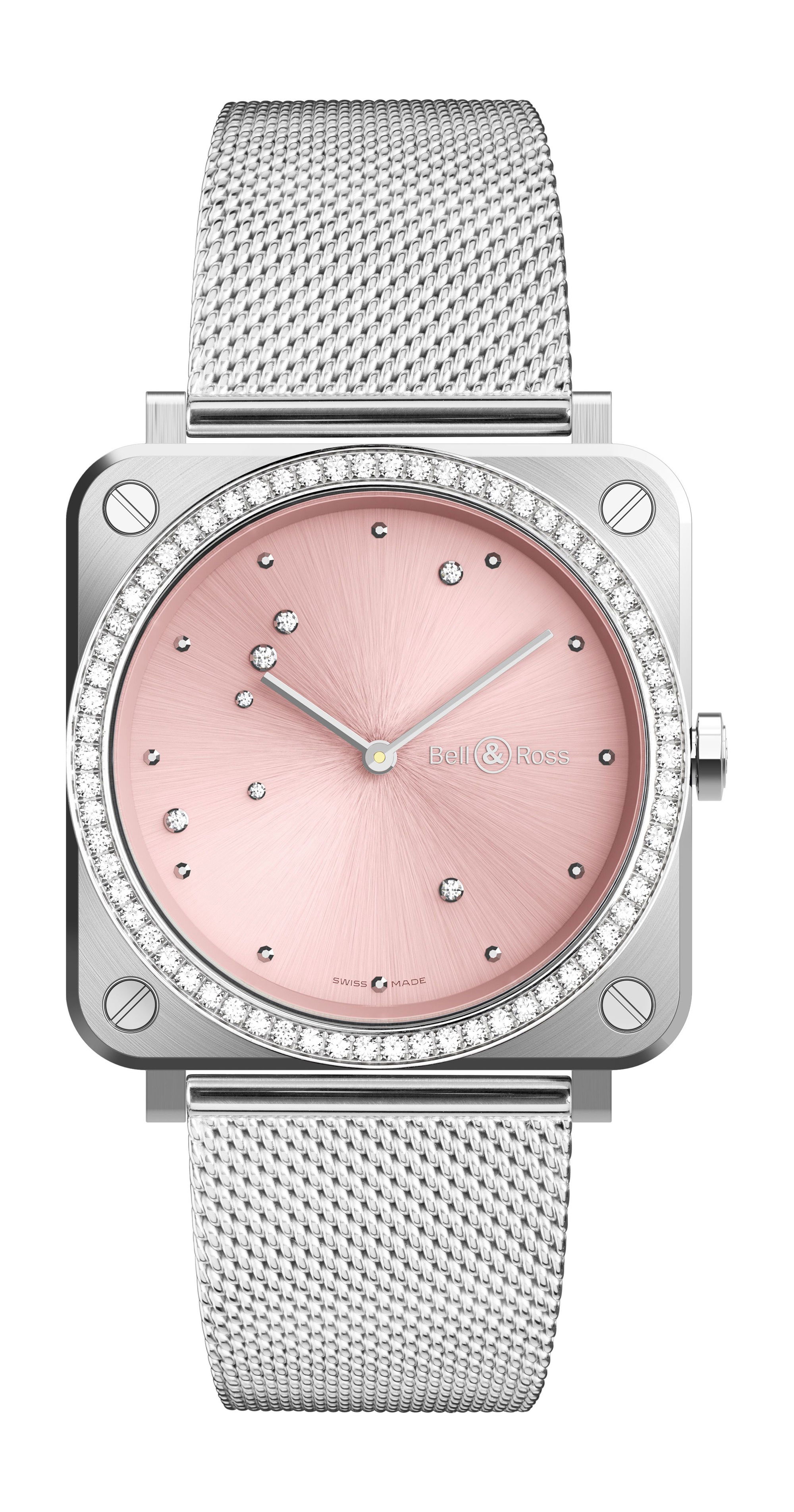 Bell & Ross BR S Pink Diamond Eagle Diamonds luxury timepiece - detailed view