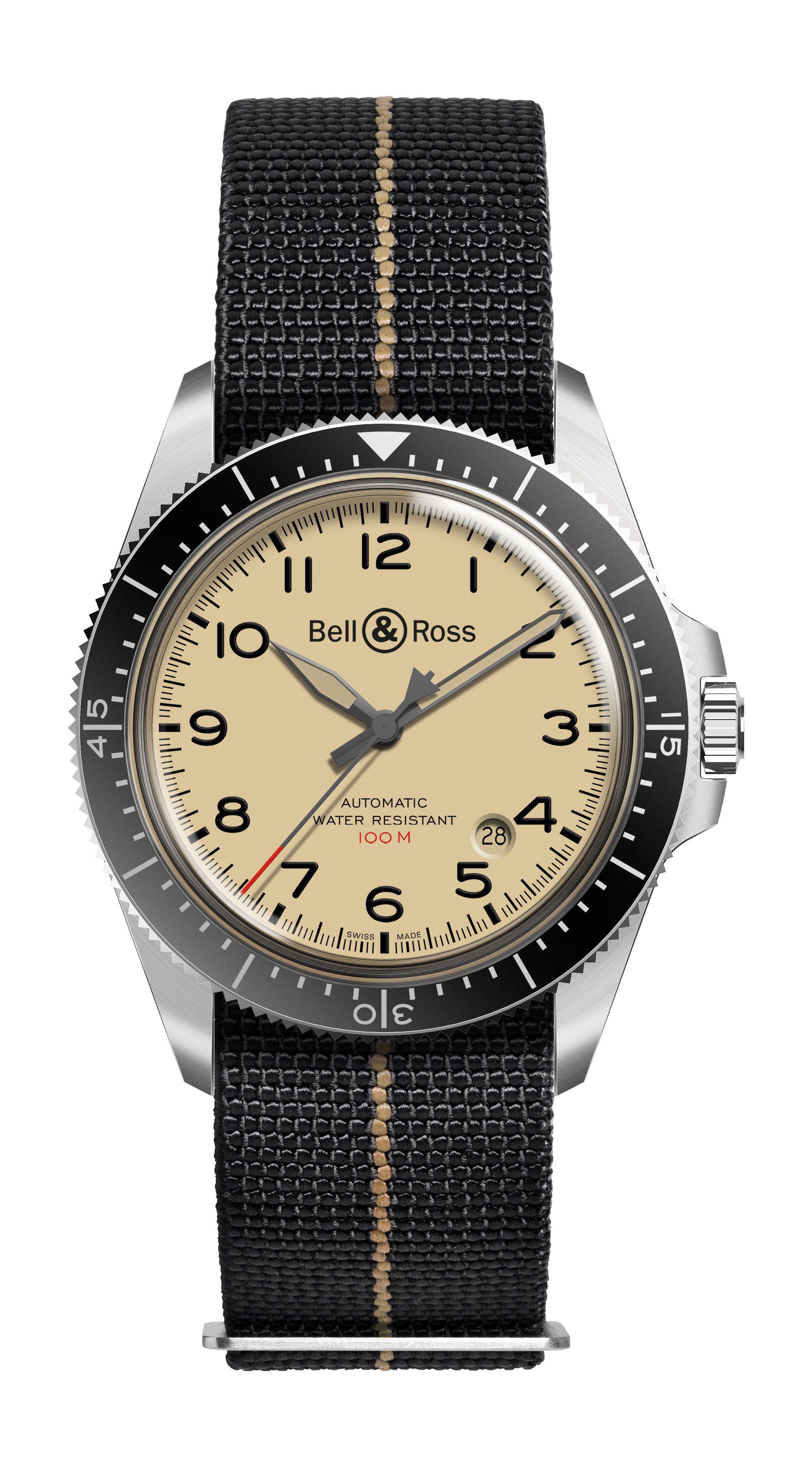 Bell & Ross BR V2-92 Military Beige luxury timepiece - detailed view