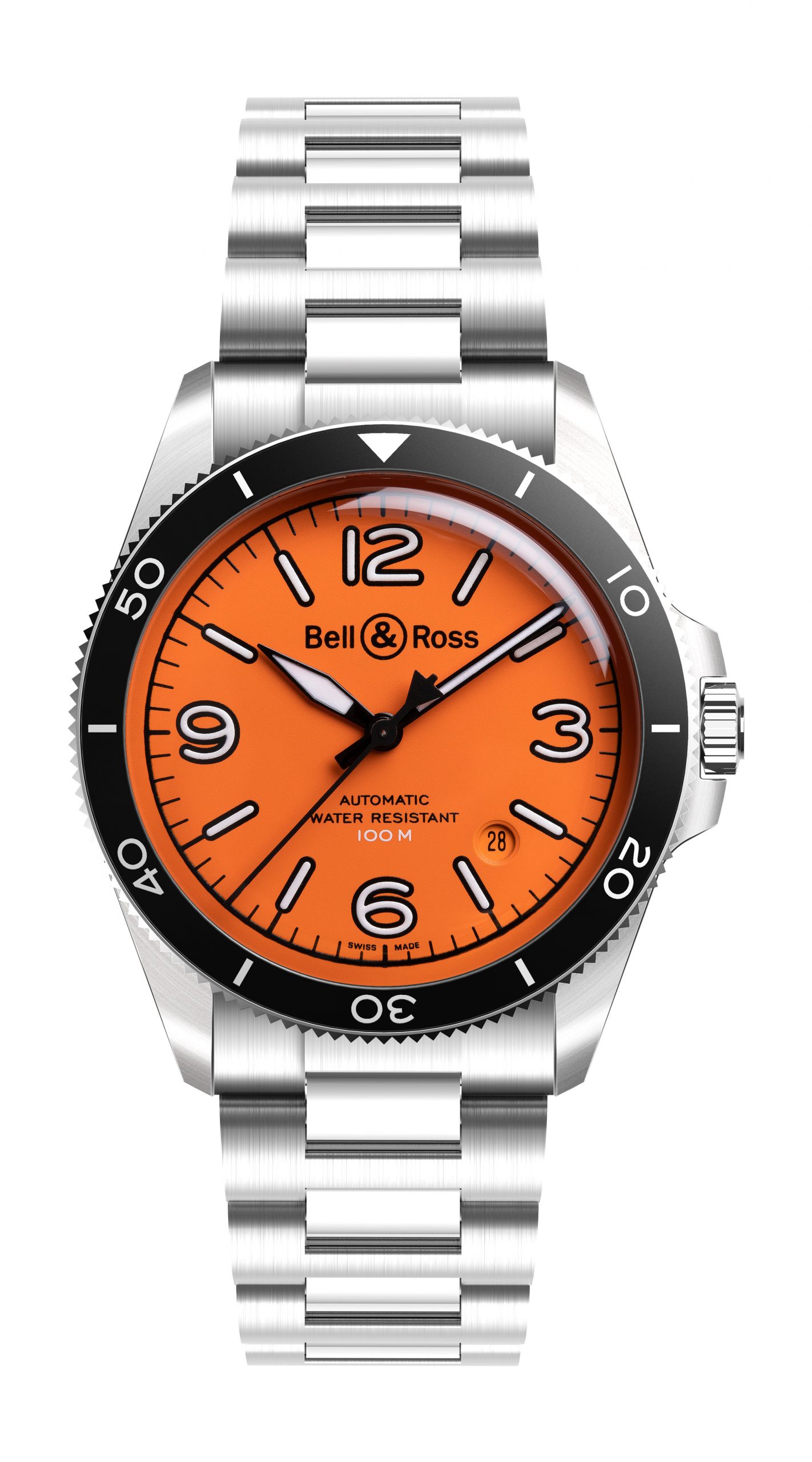 Bell & Ross BR V2-92 ORANGE luxury timepiece - detailed view